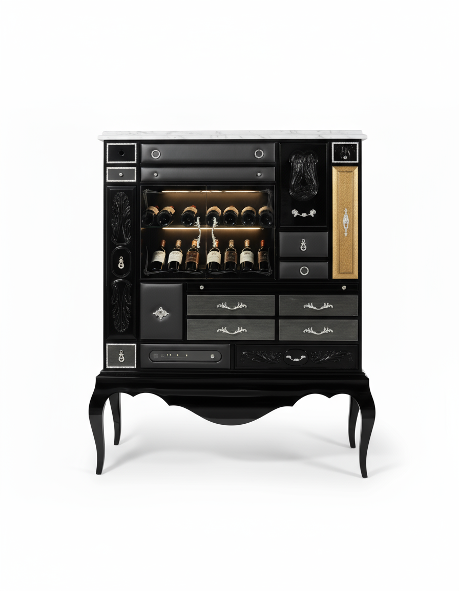 MONDRIAN CUPBOARD Classic luxury wine cabinet