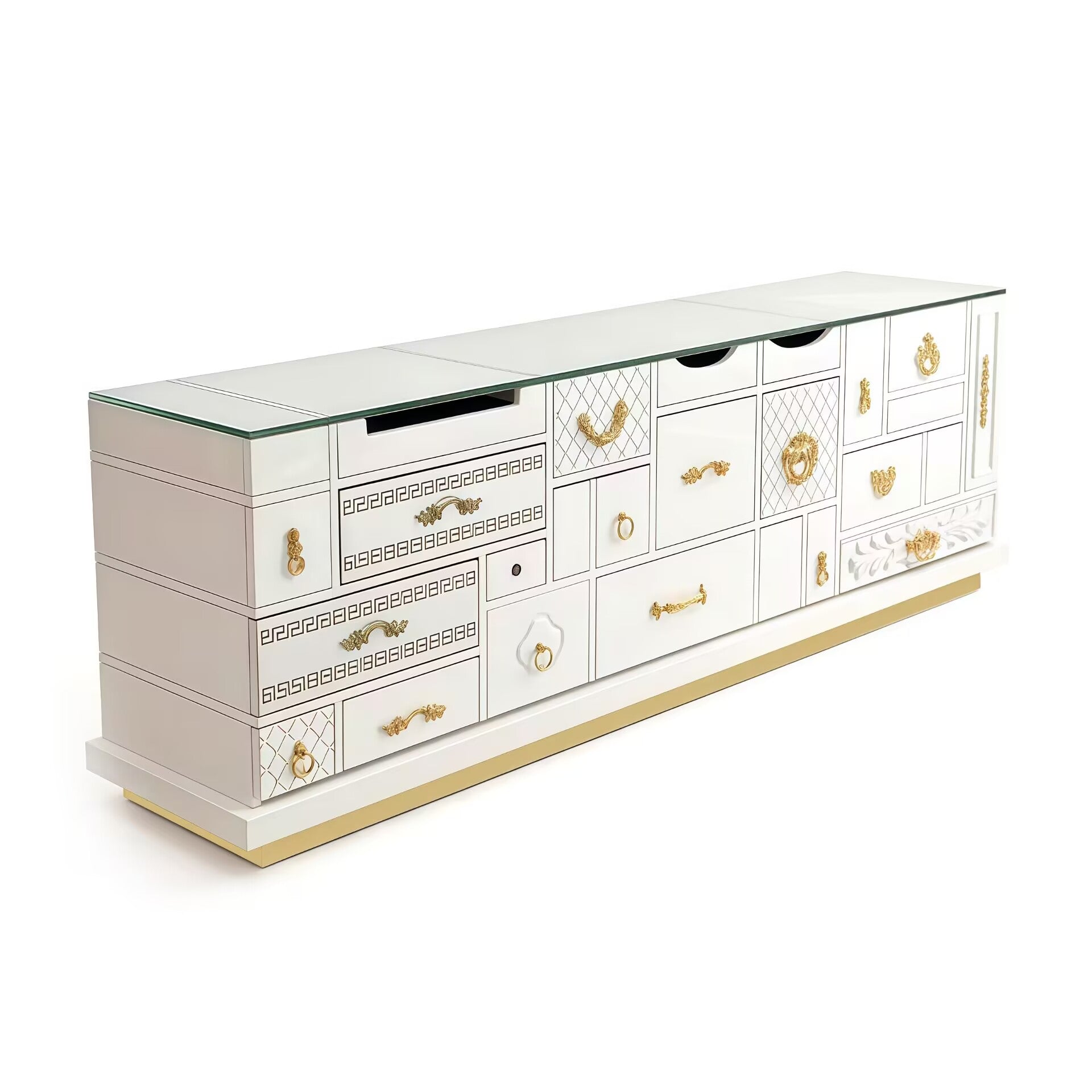 Mondrian Italian Luxury Unique Creativity Solid Wood Tv Cabinet