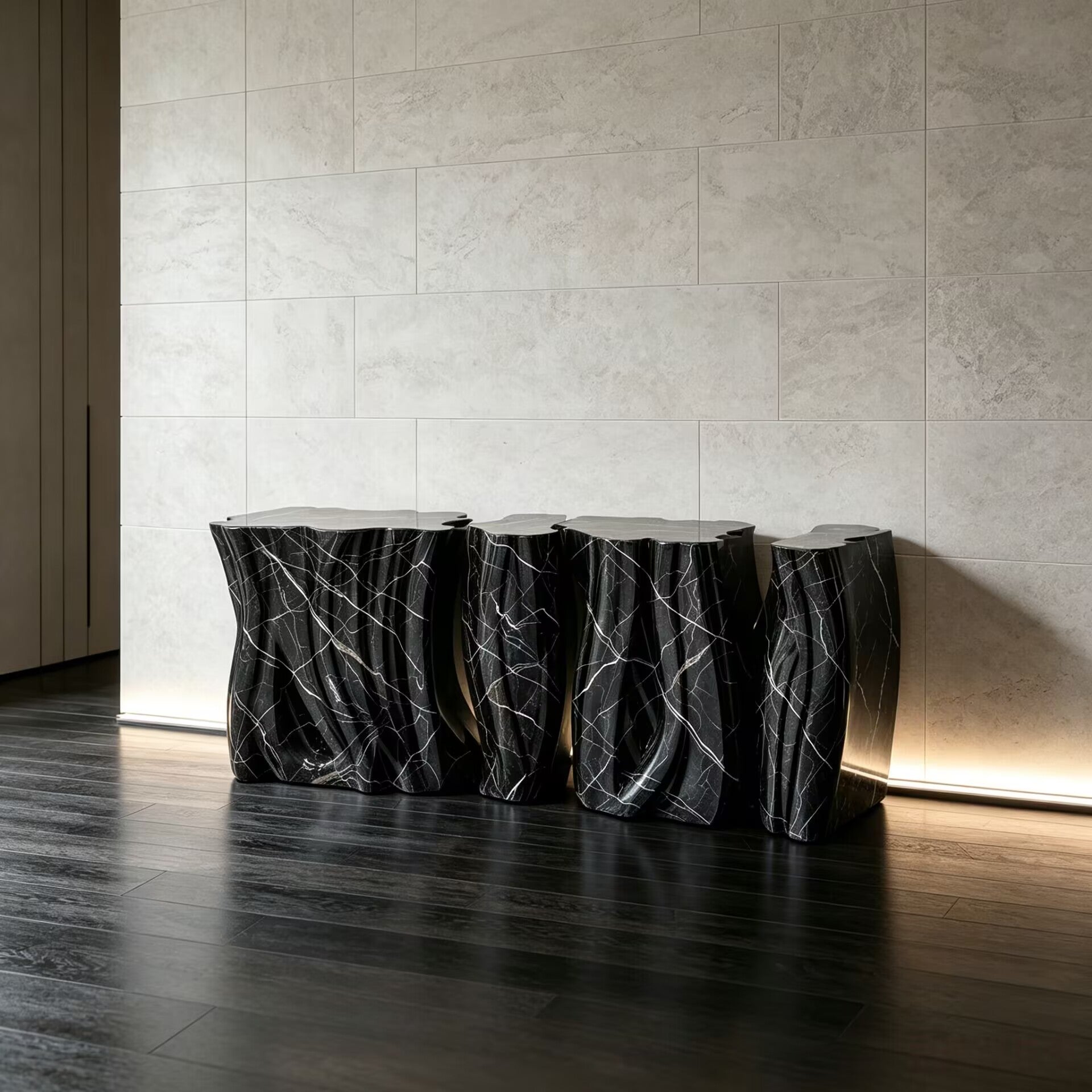 Monochrome Modern Designer Irregular Creativity Marble Console