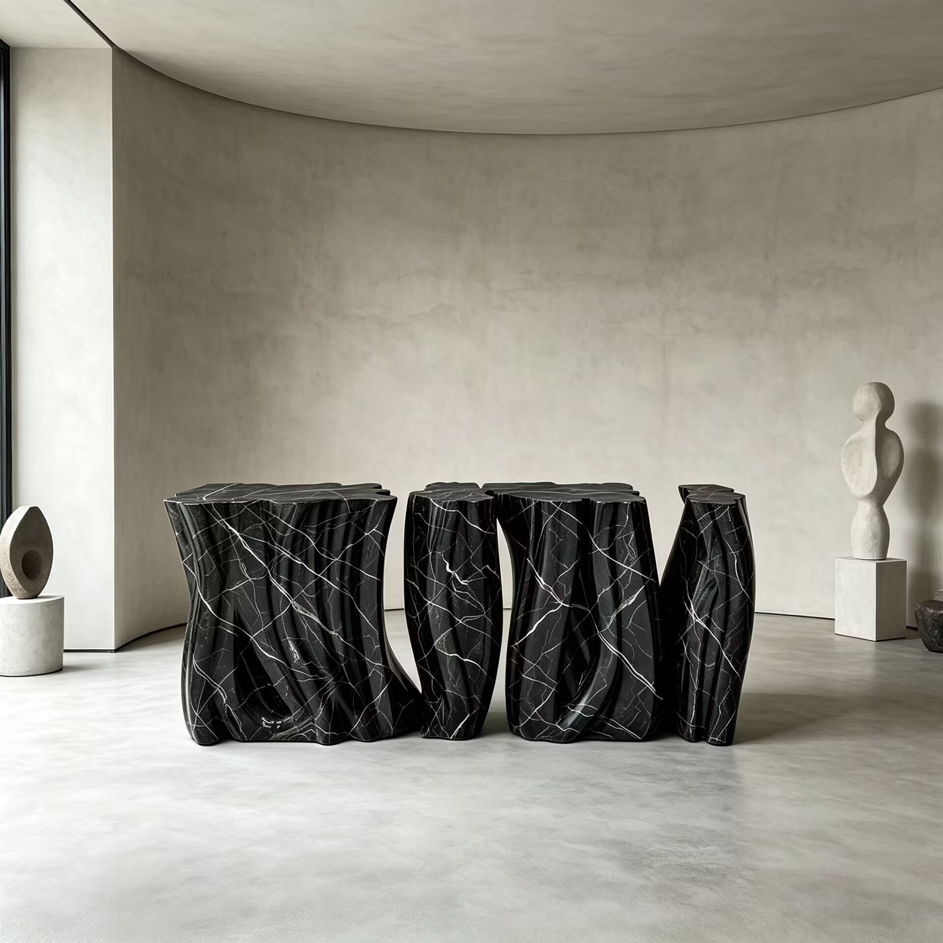 Monochrome Modern Designer Irregular Creativity Marble Console