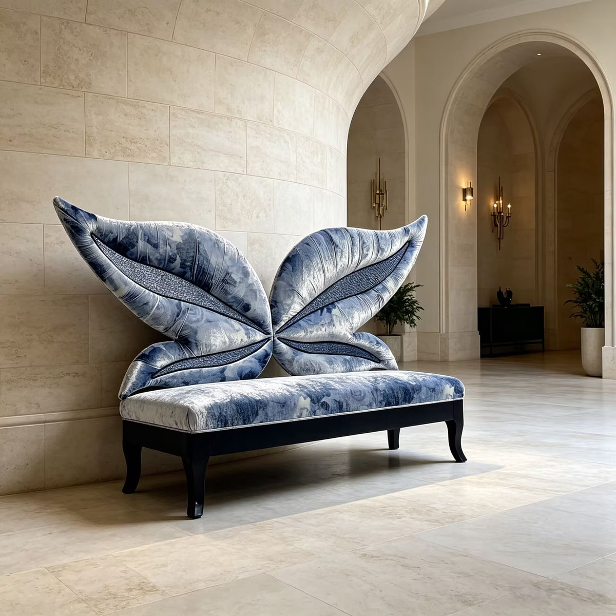 Madame Butterfly Living Room Designer High Quality Art Fabric Sofa