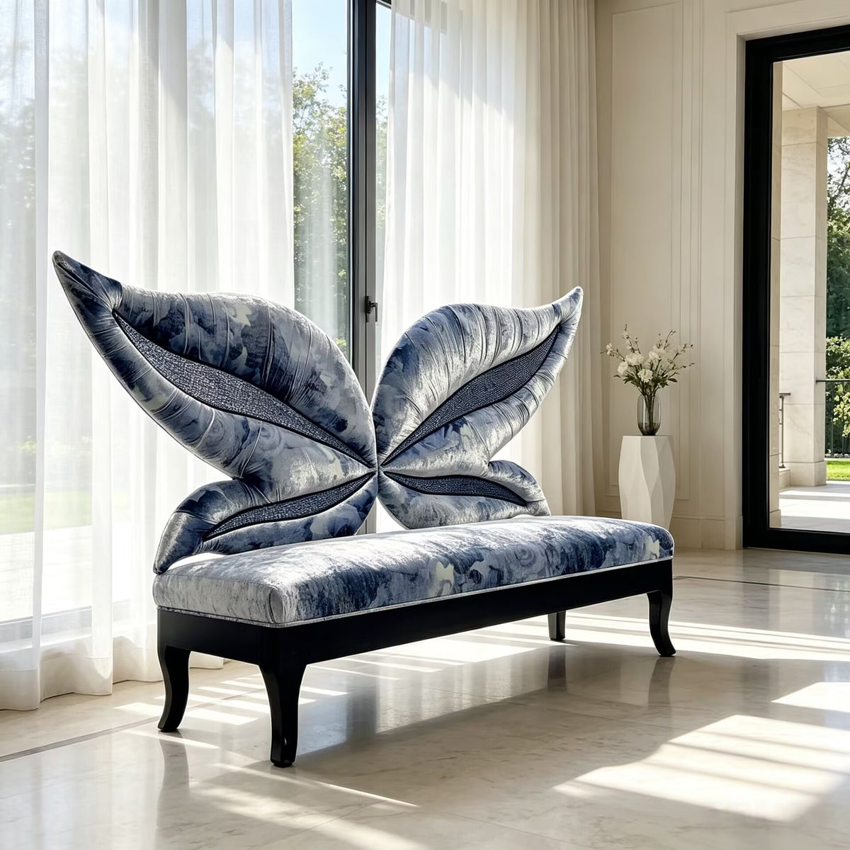 Madame Butterfly Living Room Designer High Quality Art Fabric Sofa