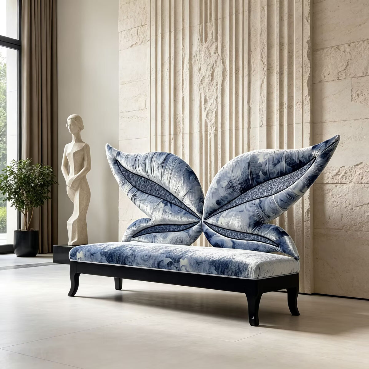 Madame Butterfly Living Room Designer High Quality Art Fabric Sofa