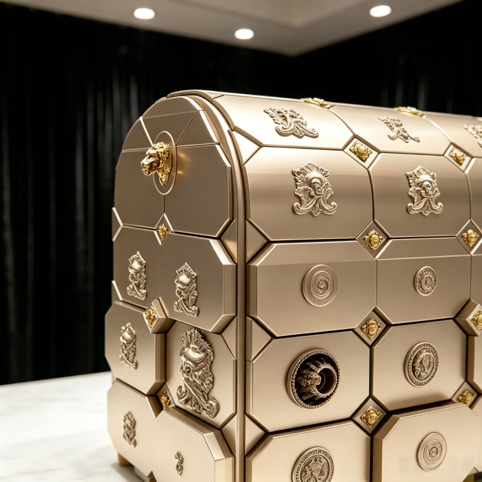Maharaja Unique Creativity Solid Wood Metal Jewelry Cabinet