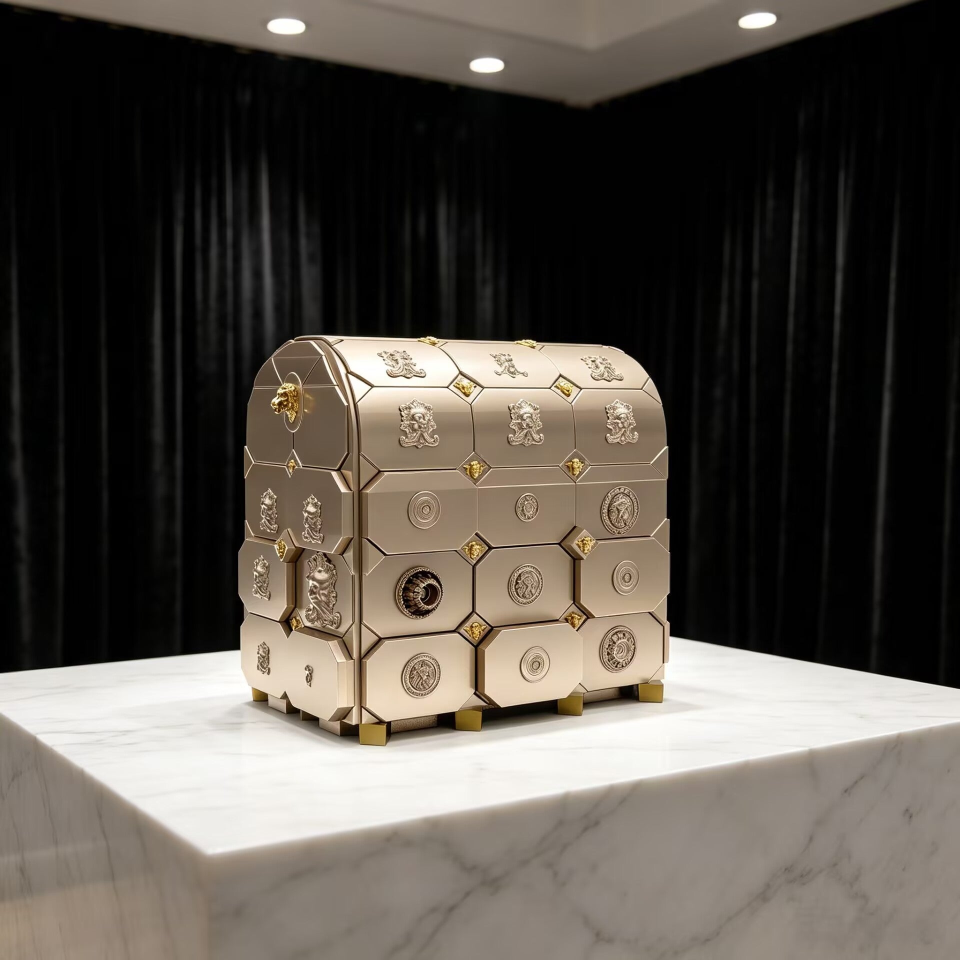 Maharaja Unique Creativity Solid Wood Metal Jewelry Cabinet