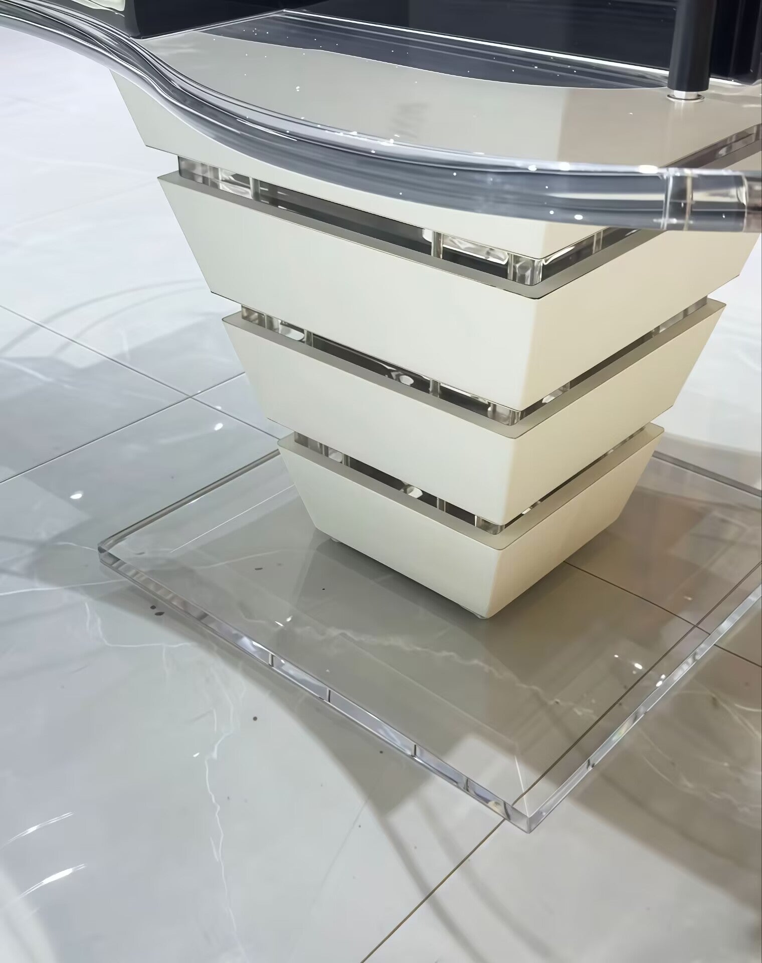 Unique Art Solid Wood Simple Transparent Acrylic Mahjong Table