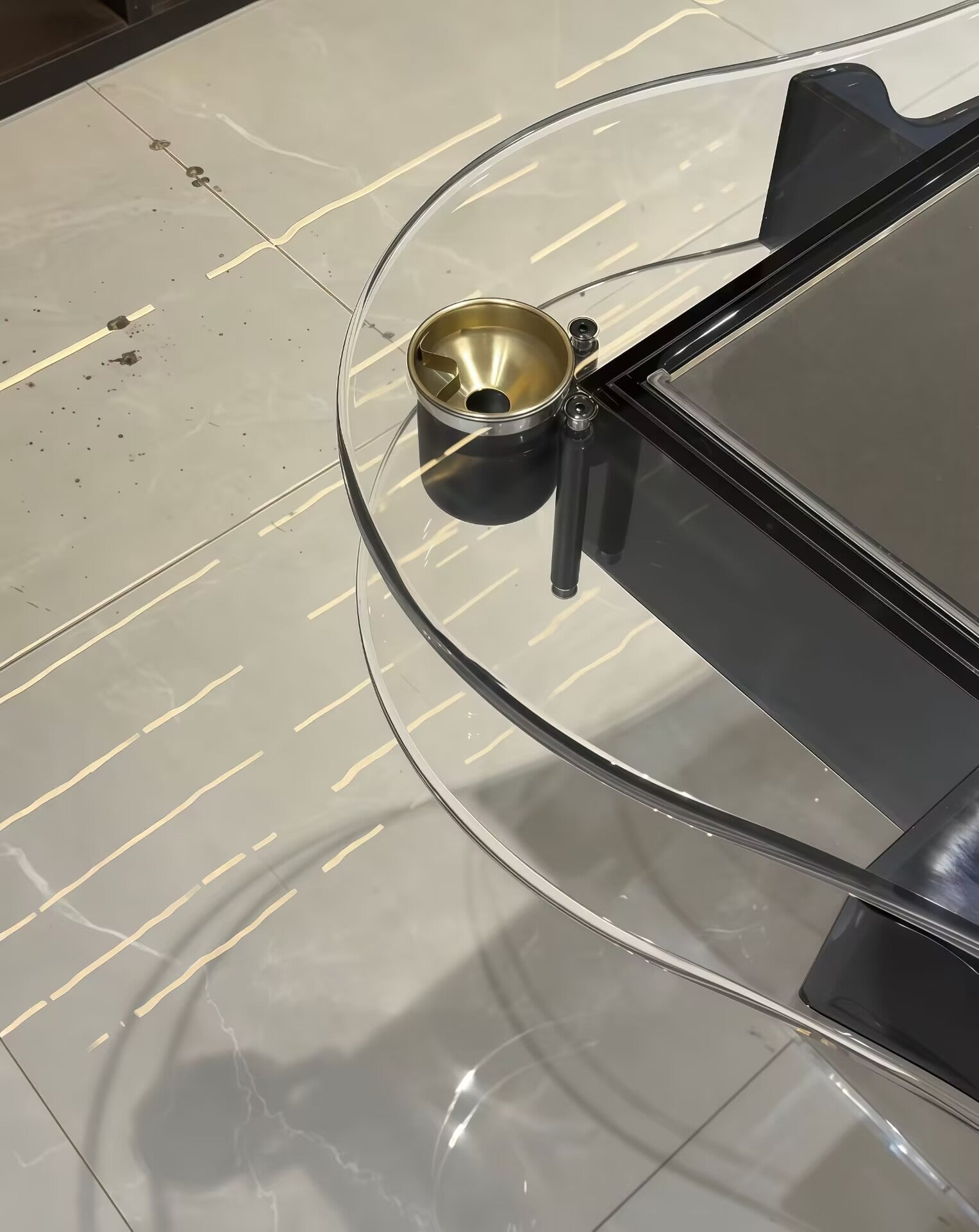 Unique Art Solid Wood Simple Transparent Acrylic Mahjong Table