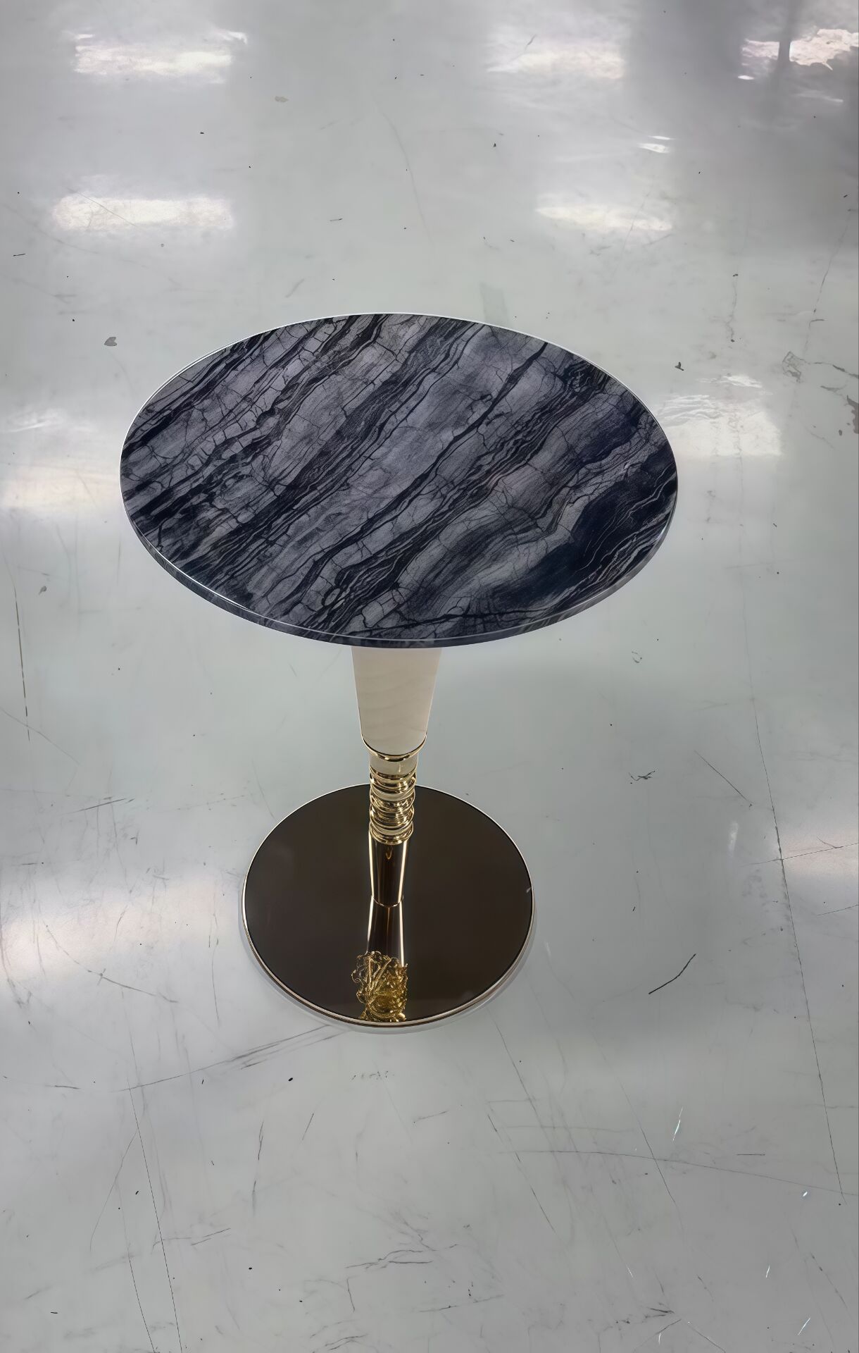 Maxim's Artistic Creative Natural Marble Luxury Metal Side Table