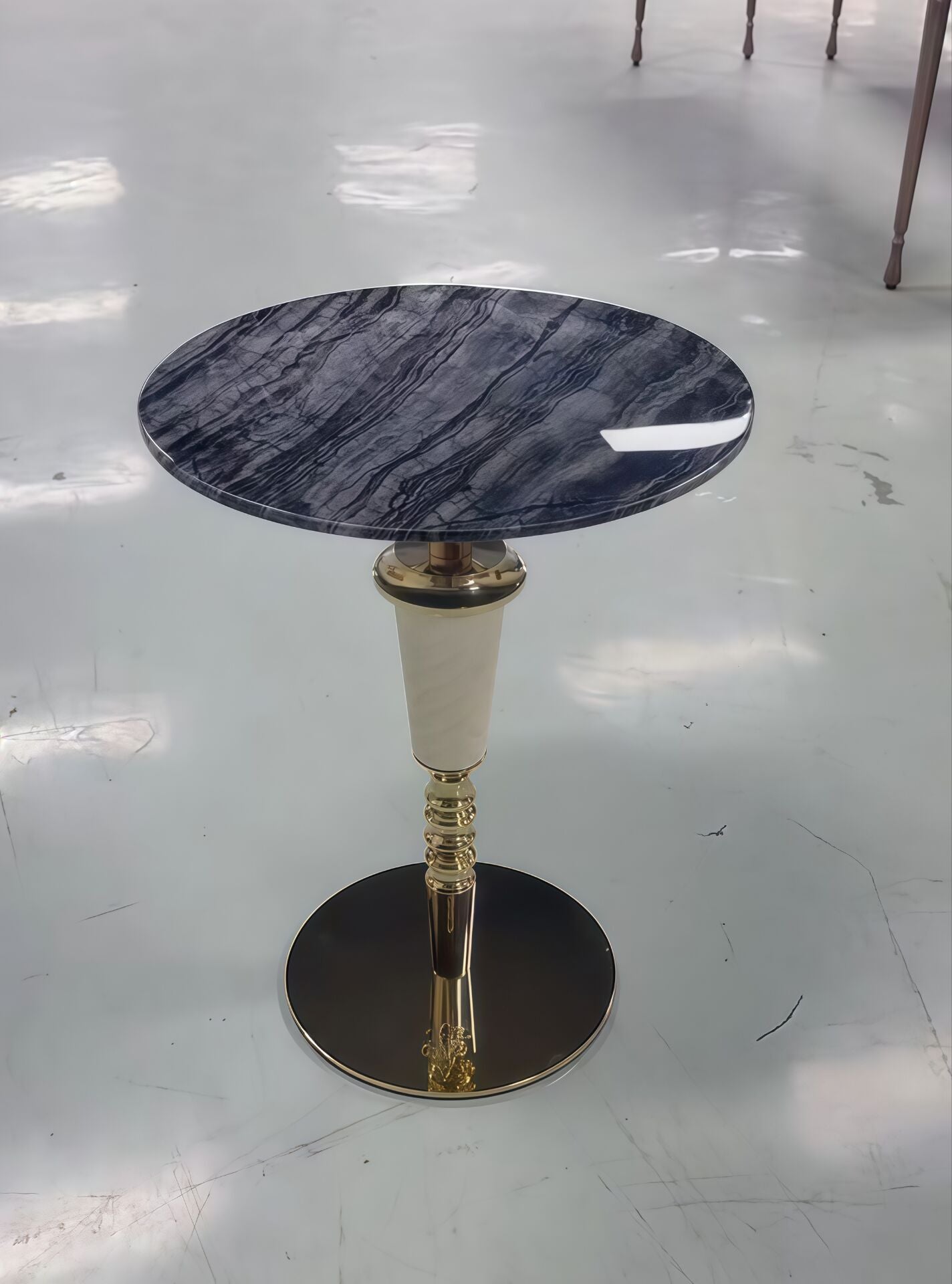 Maxim's Artistic Creative Natural Marble Luxury Metal Side Table