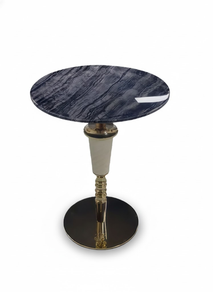 Maxim's Artistic Creative Natural Marble Luxury Metal Side Table