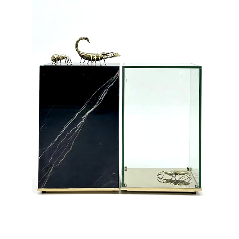 Metamorposis Luxury Minimalism Artistic Marble Glass Side Table