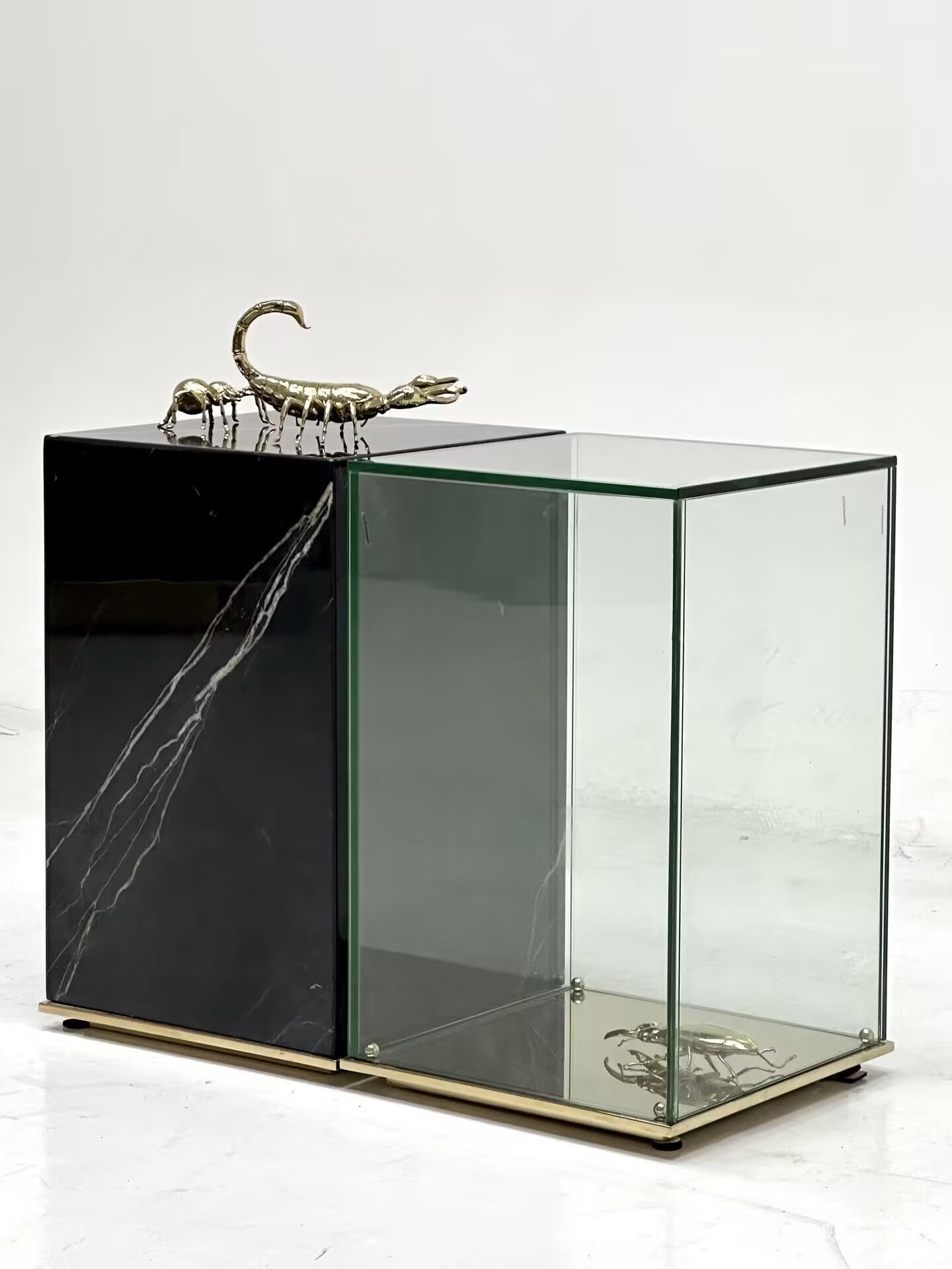 Metamorposis Luxury Minimalism Artistic Marble Glass Side Table