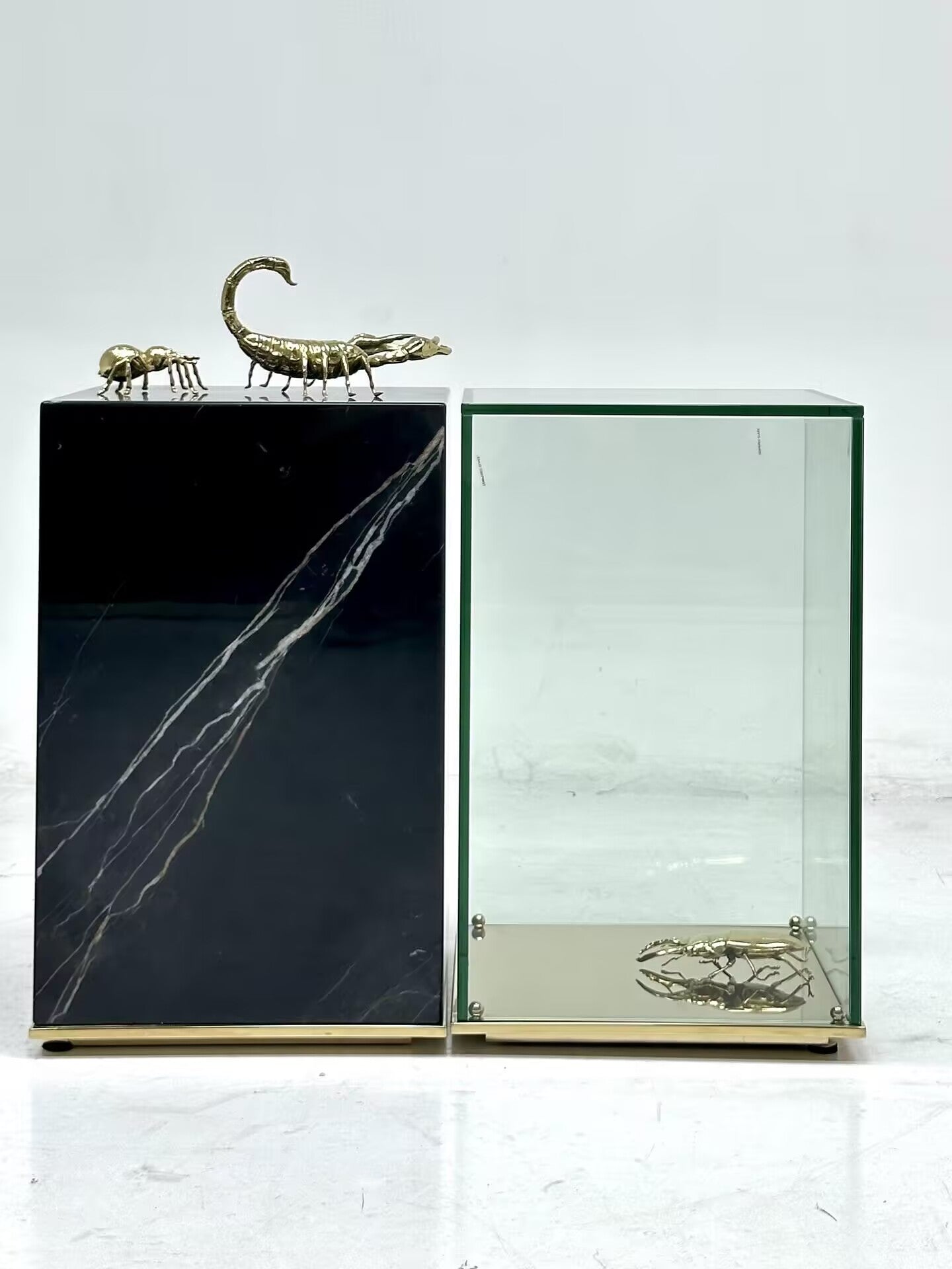 Metamorposis Luxury Minimalism Artistic Marble Glass Side Table
