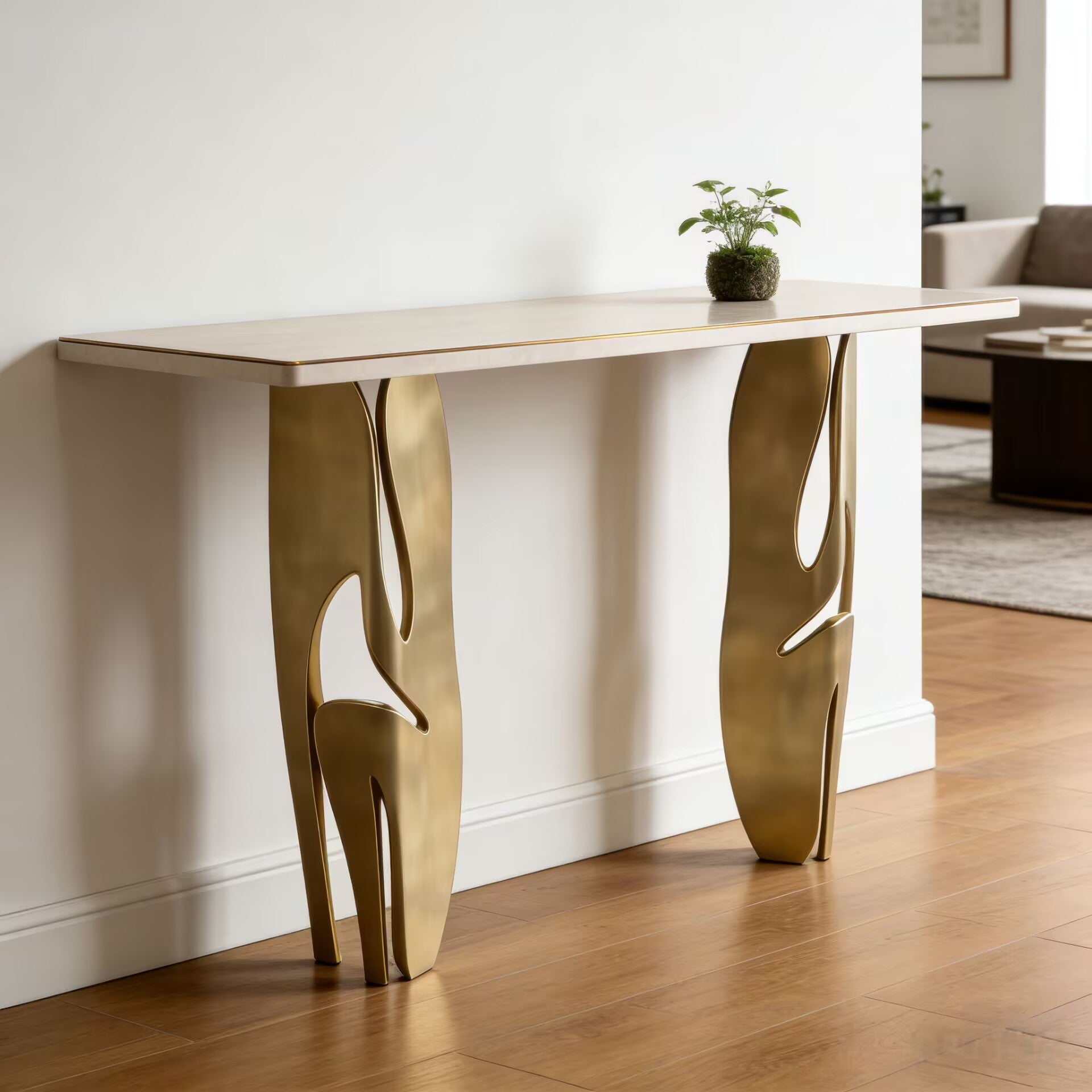 Metropolis Ii Luxury Modern Minimalism Stainless Steel Console