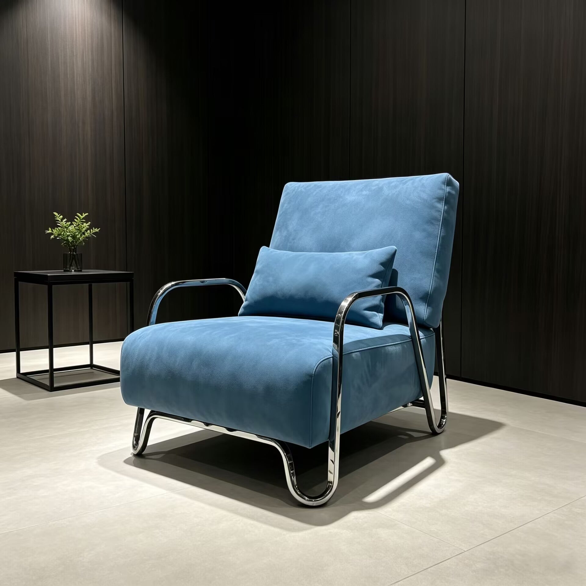 Moonlight High-End Stainless Steel Creative Minimalism Fabric Sofa Chair