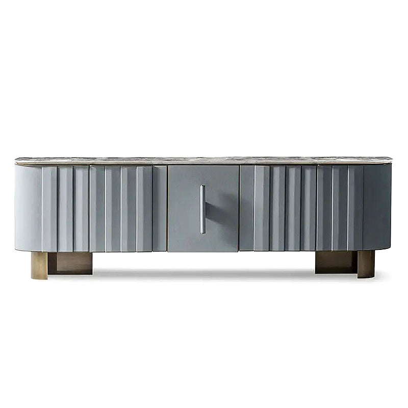 Morgan High-End Art Marble Simplicity Solid Wood Tv Cabinet