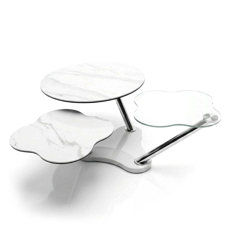 My Flower Modern Minimalism Stainless Steel Marble Coffee Table