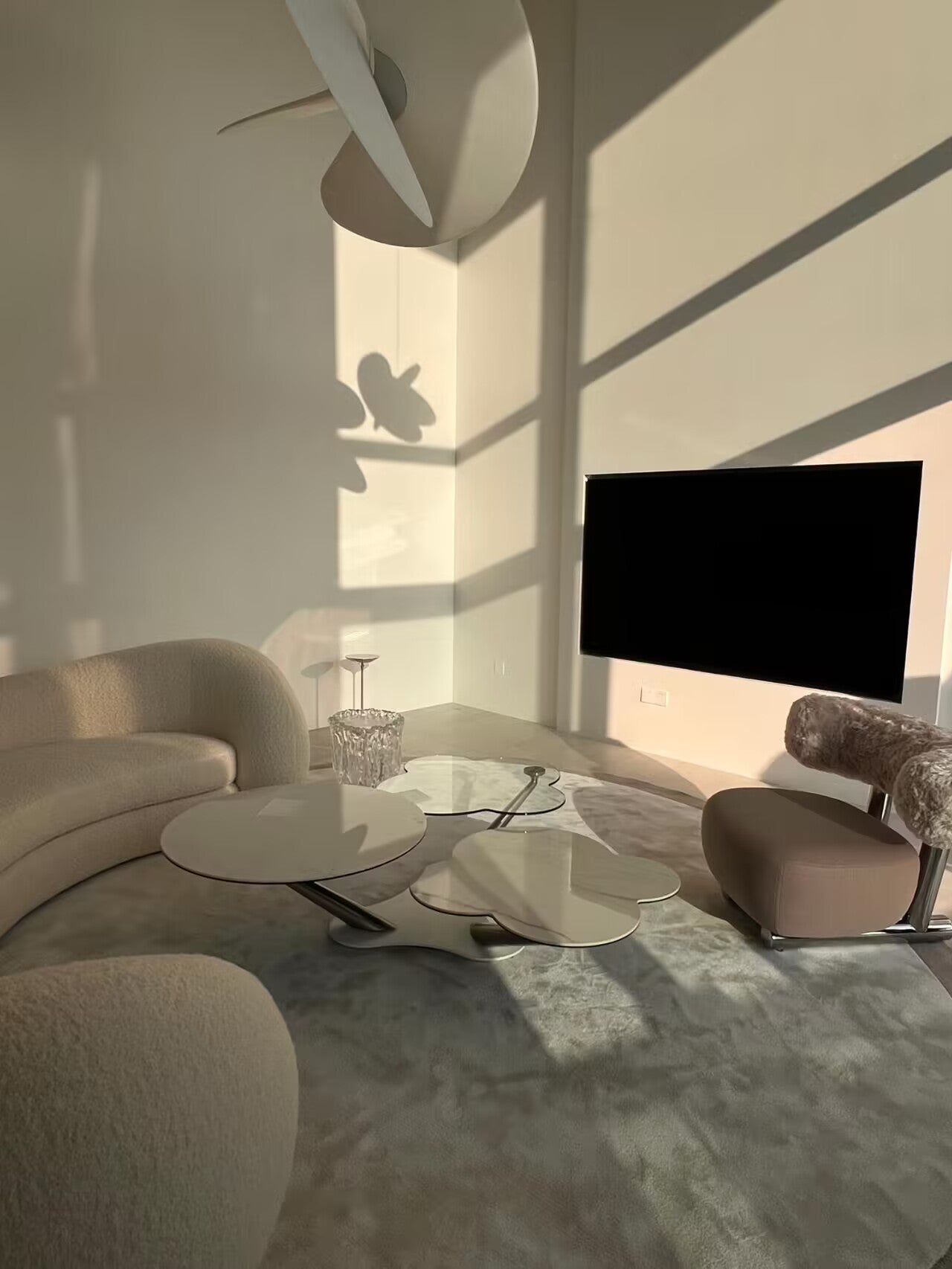 My Flower Modern Minimalism Stainless Steel Marble Coffee Table
