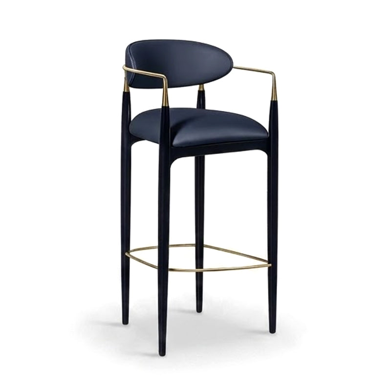 Nahema Italian High-End Artistic Solid Wood Fabric Bar Stool