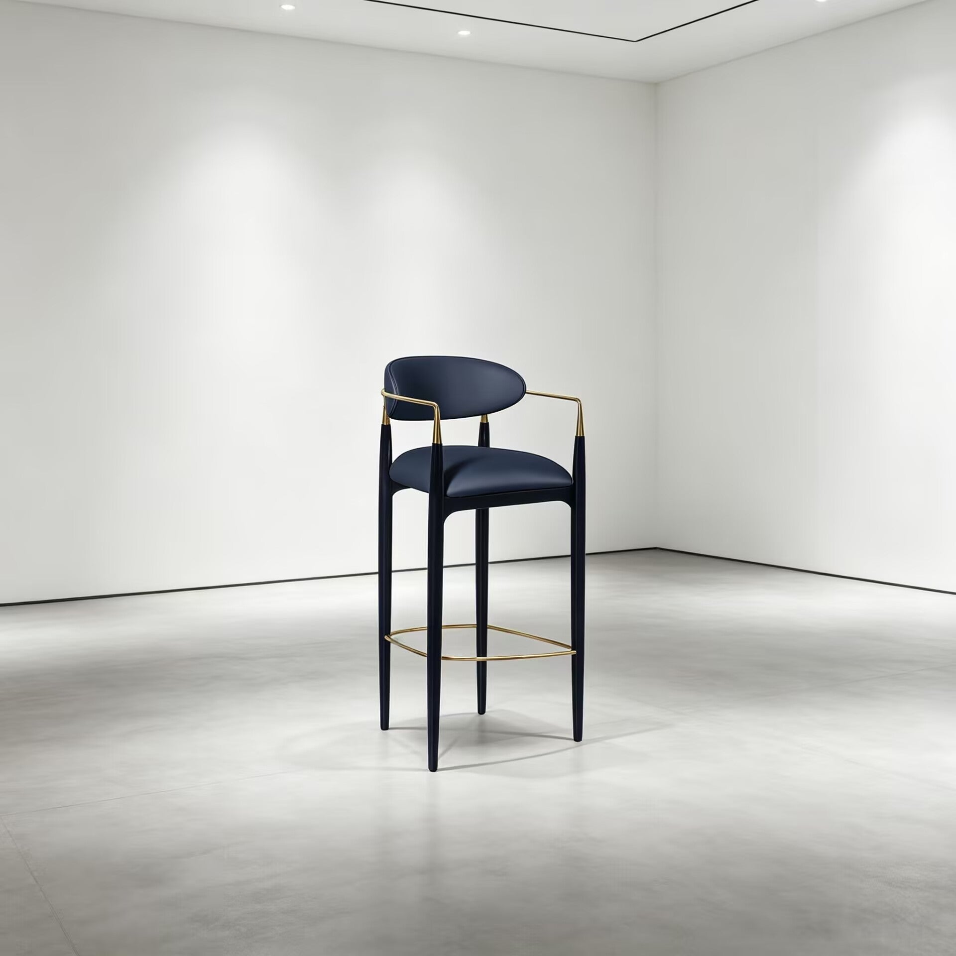 Nahema Italian High-End Artistic Solid Wood Fabric Bar Stool