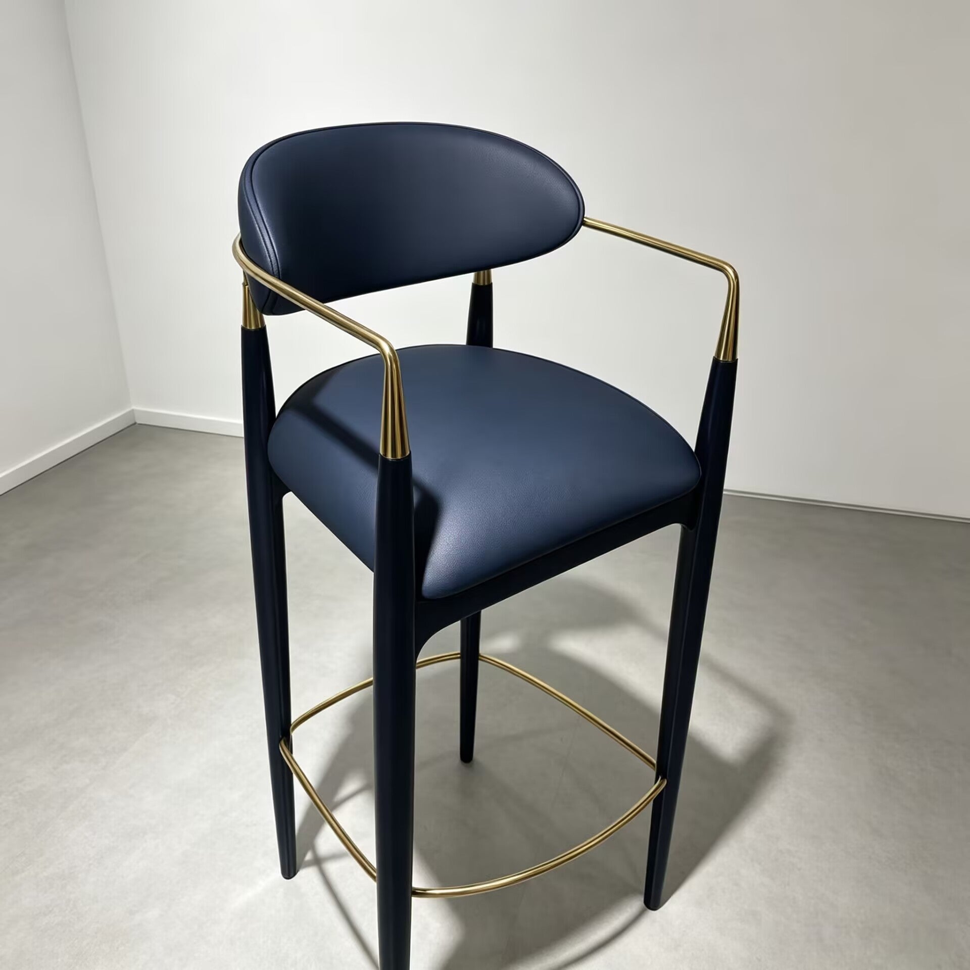 Nahema Italian High-End Artistic Solid Wood Fabric Bar Stool