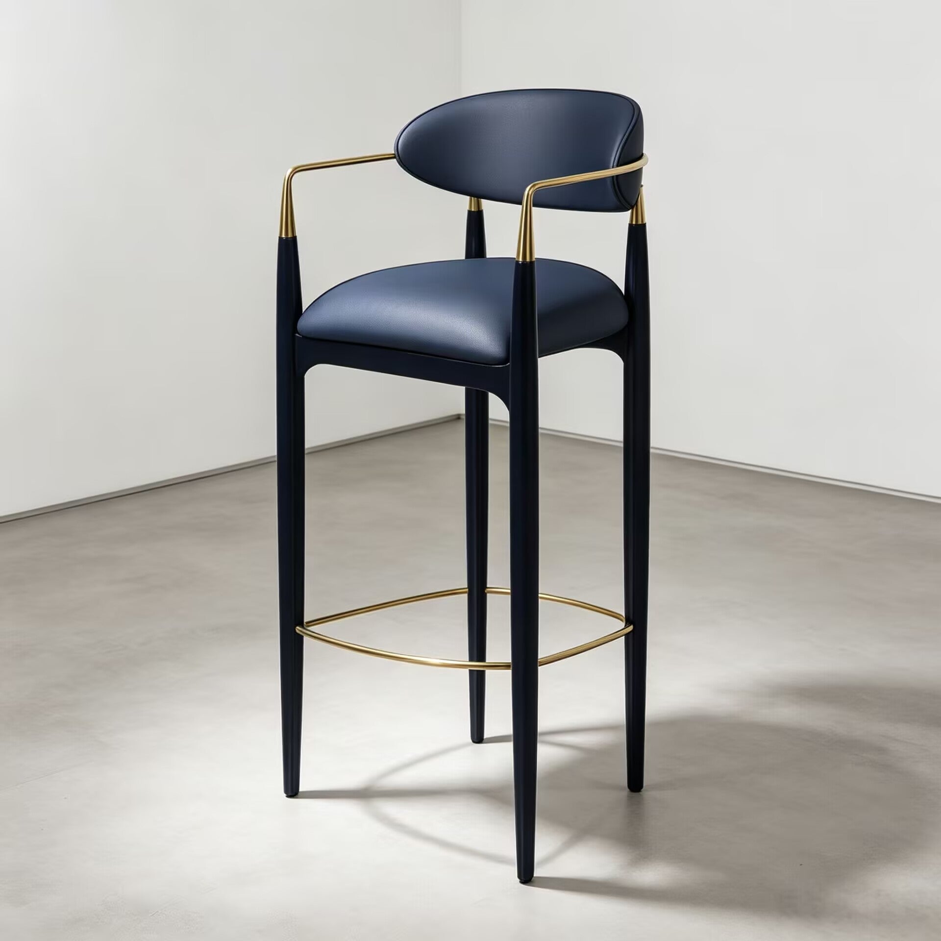 Nahema Italian High-End Artistic Solid Wood Fabric Bar Stool