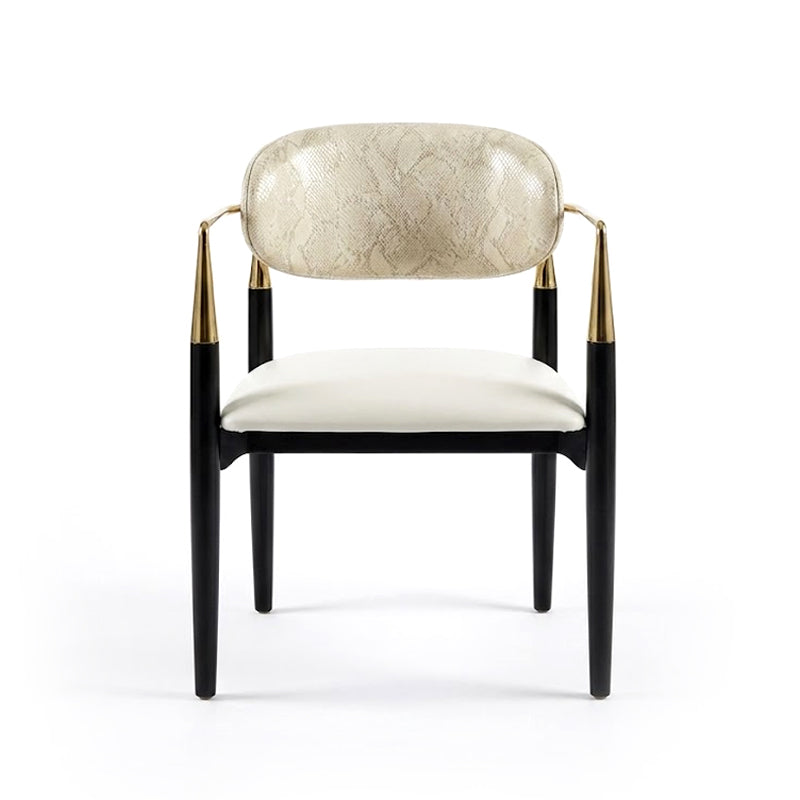 Nahéma High-End Solid Wood Luxurious Fabric Dining Chair