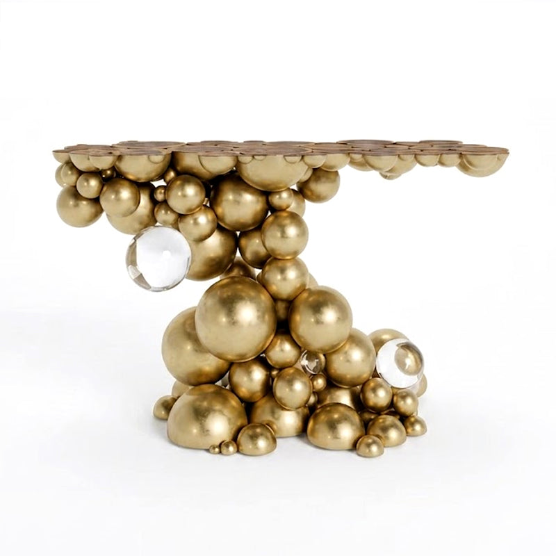 Newton Heritage Modern Upscale Stainless Steel Gold Console