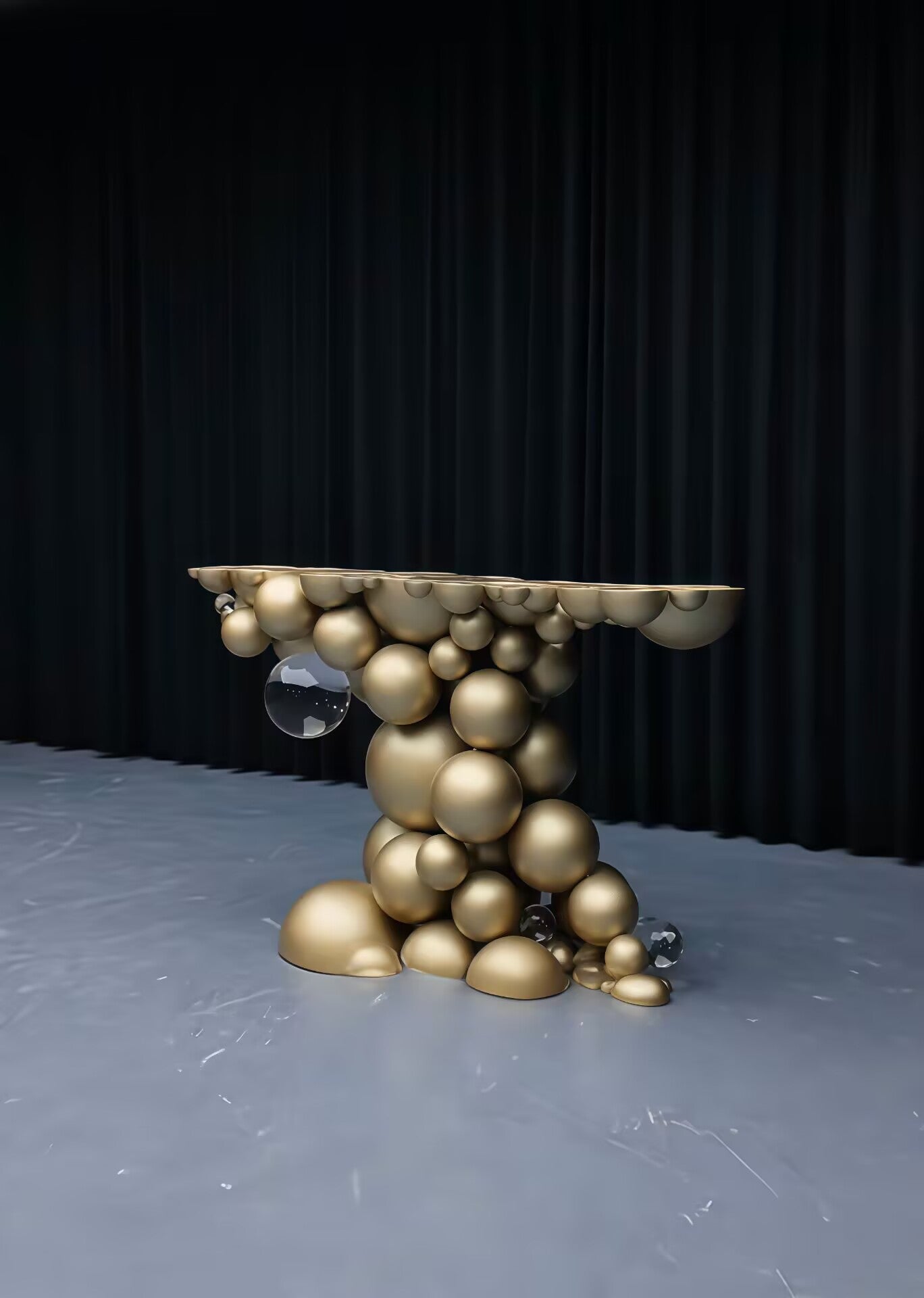Newton Heritage Modern Upscale Stainless Steel Gold Console