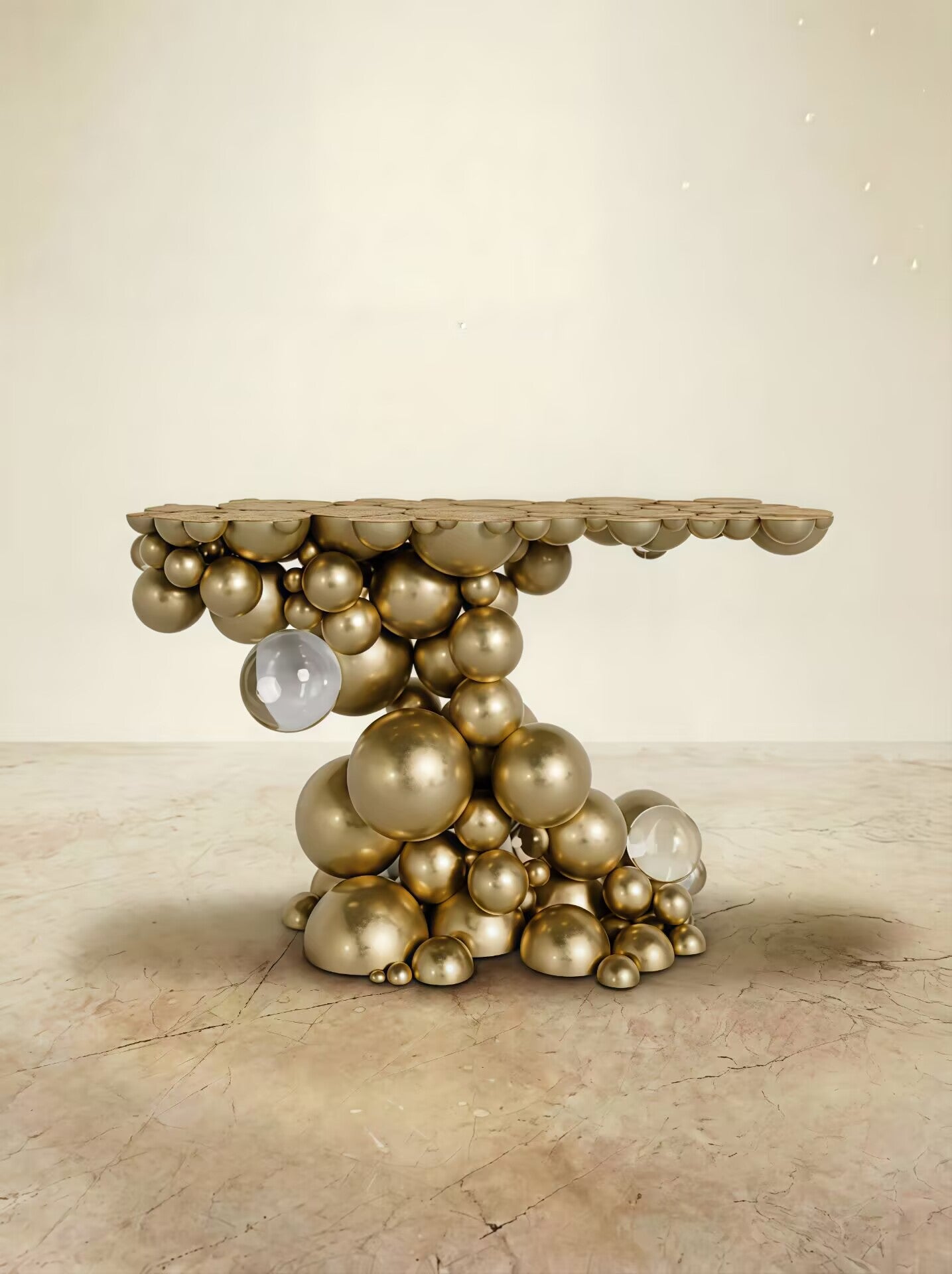 Newton Heritage Modern Upscale Stainless Steel Gold Console