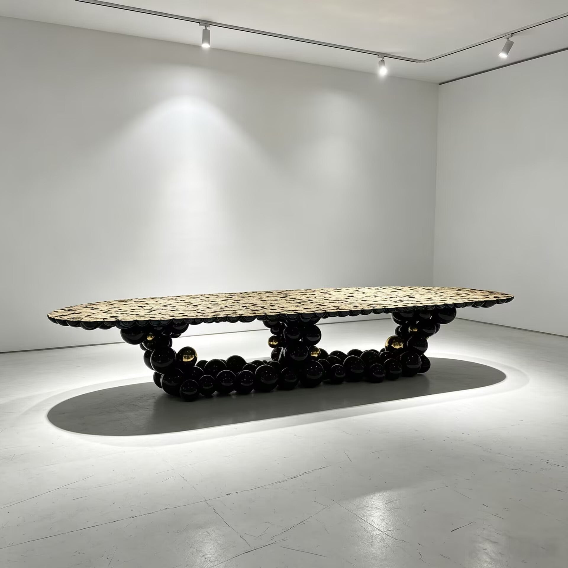 Newton Villa Unique High-End Metal Spherical Stacking Xl Dining Table