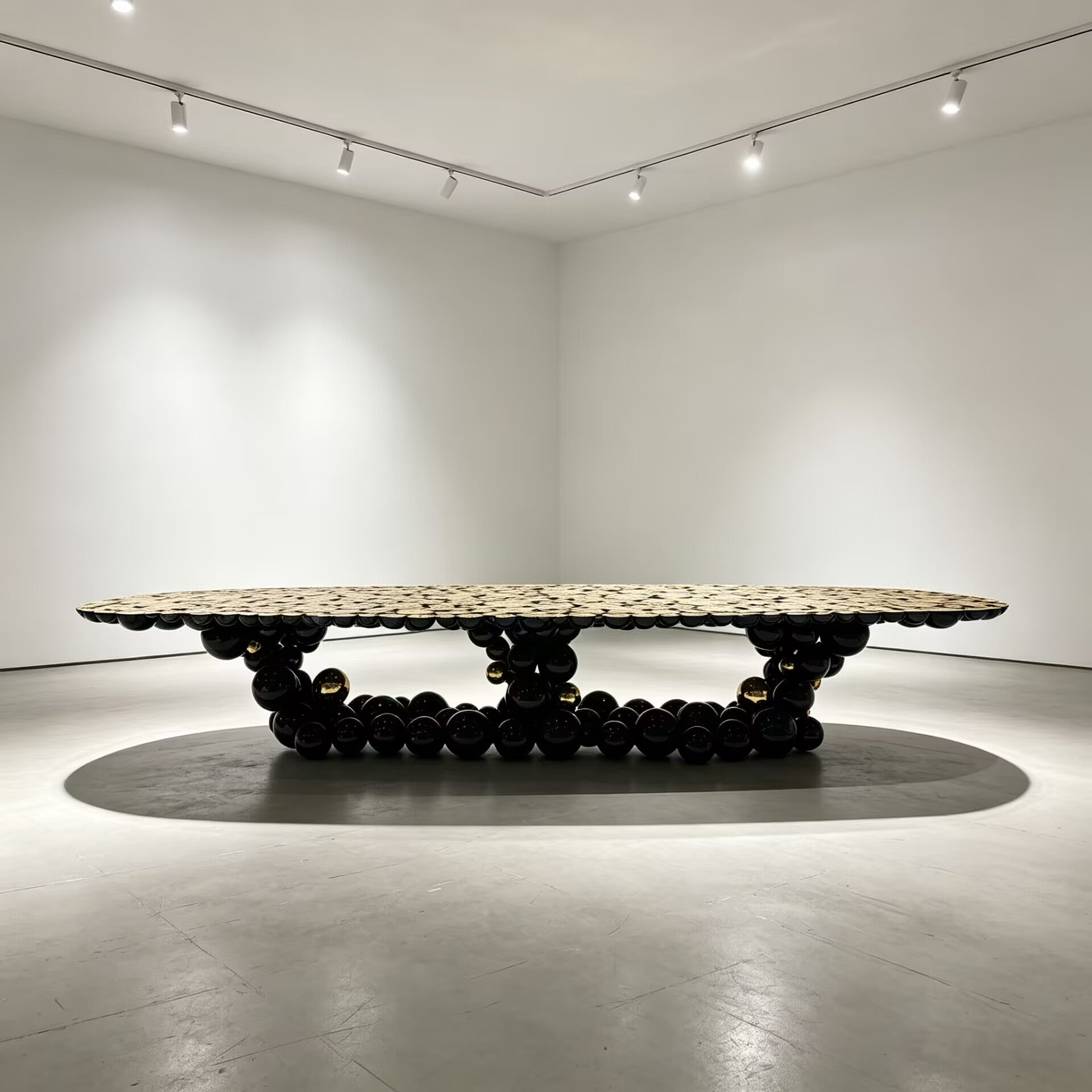 Newton Villa Unique High-End Metal Spherical Stacking Xl Dining Table