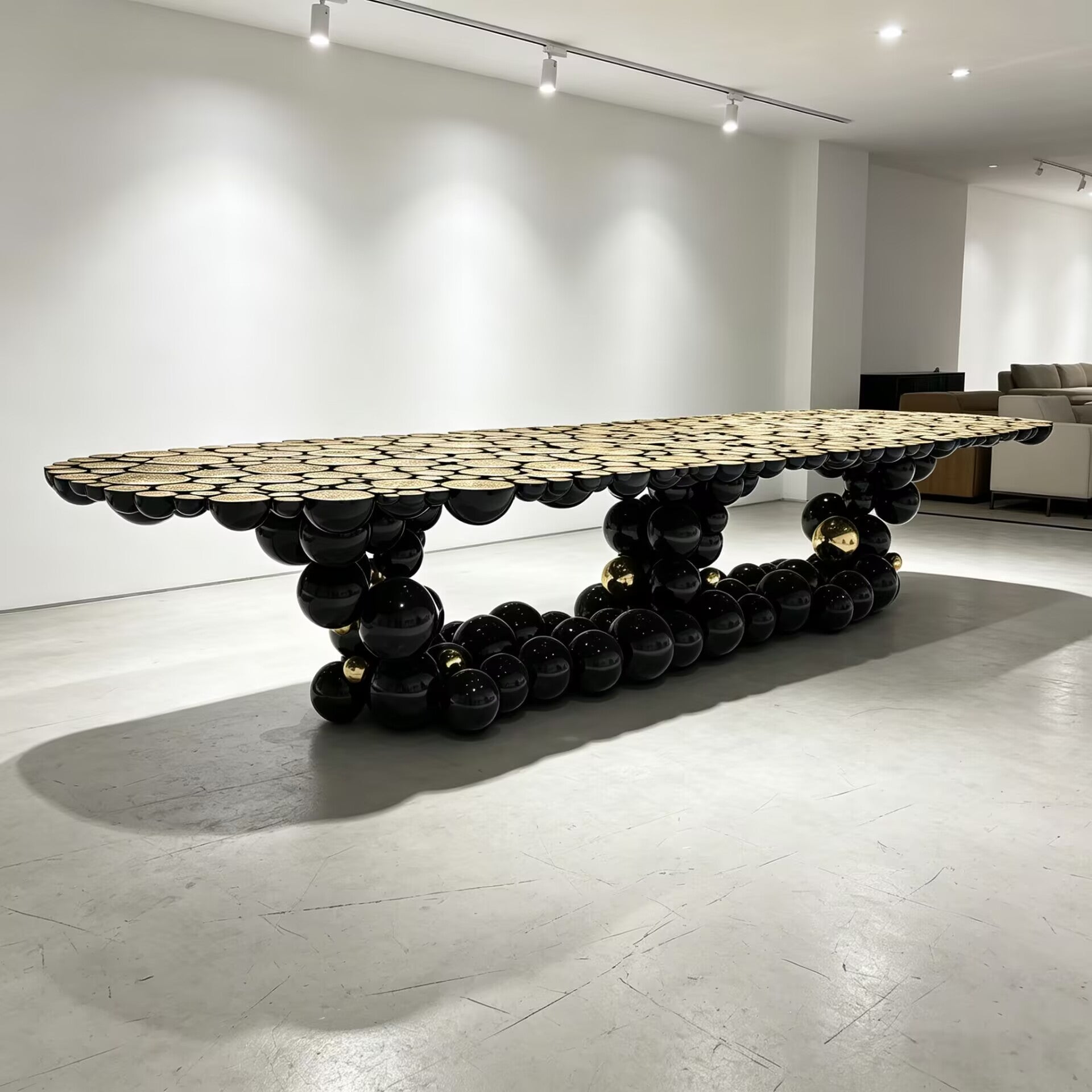 Newton Villa Unique High-End Metal Spherical Stacking Xl Dining Table