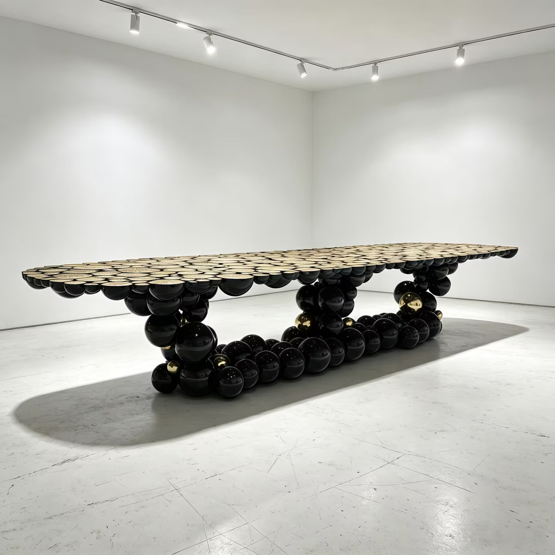 Newton Villa Unique High-End Metal Spherical Stacking Xl Dining Table