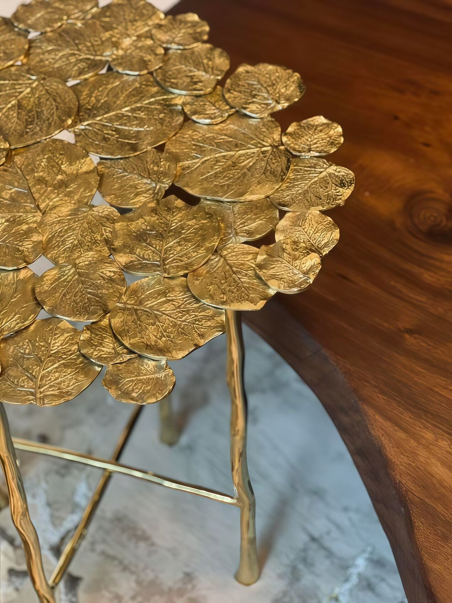 Nymphea Designer Luxury Artistic Creative Premium Brass Side Table