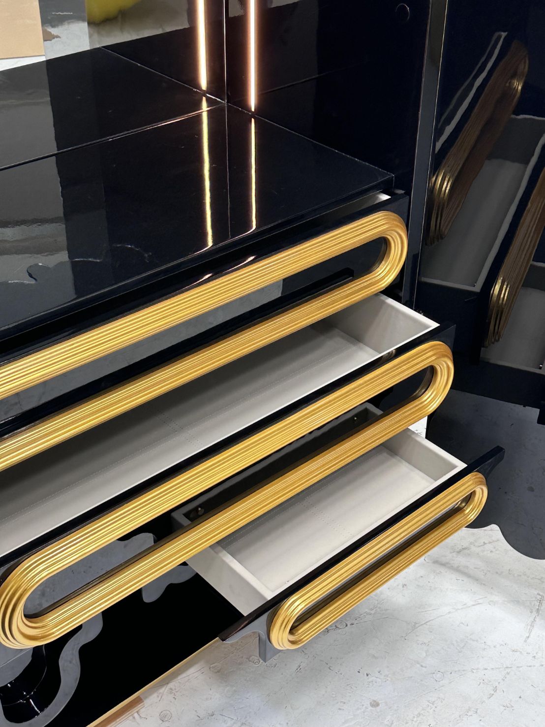 OBLONG GOLD Luxury designer irregular solid wood CABINET