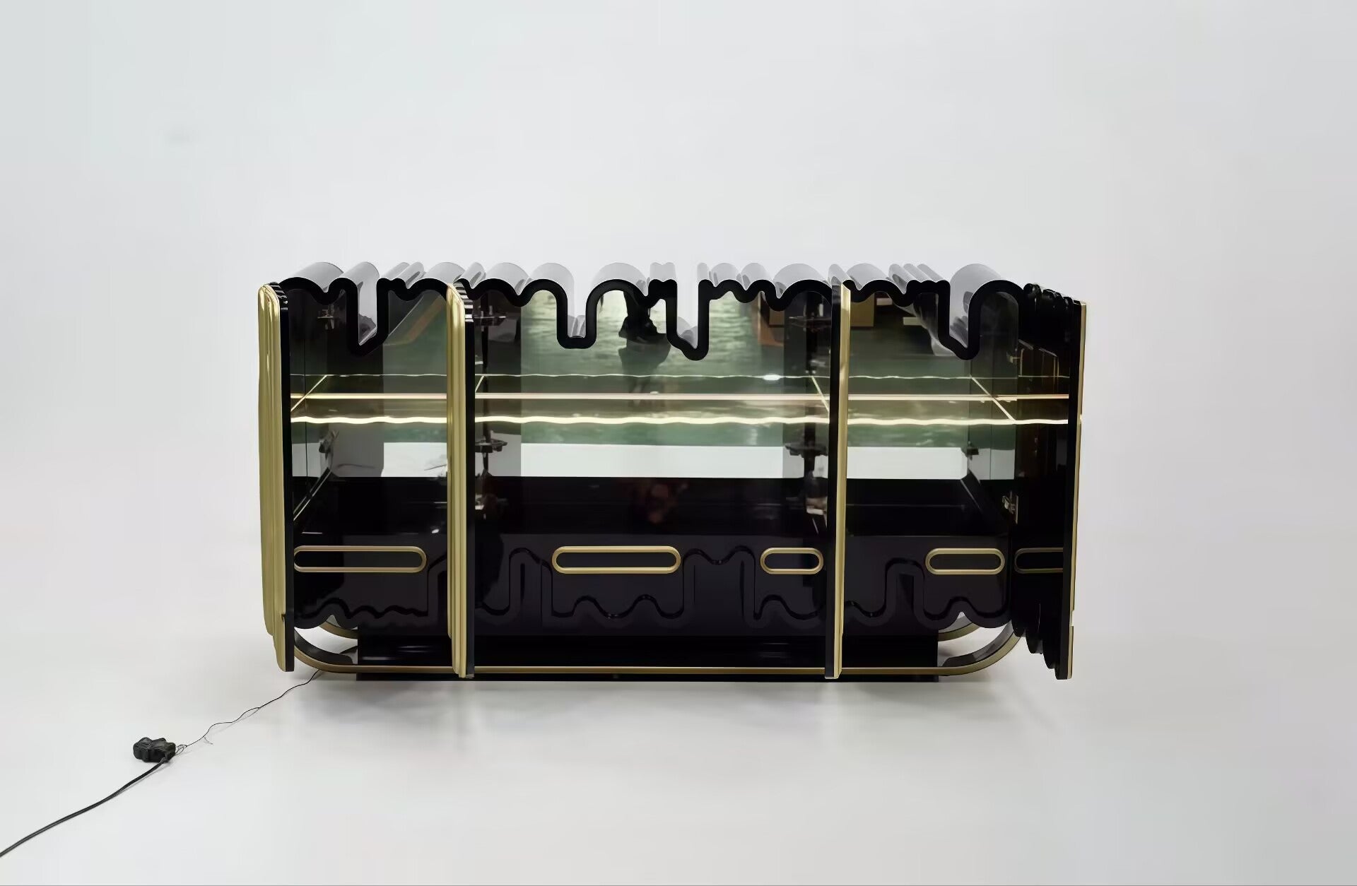OBLONG GOLD High-end solid wood art decorative sideboard