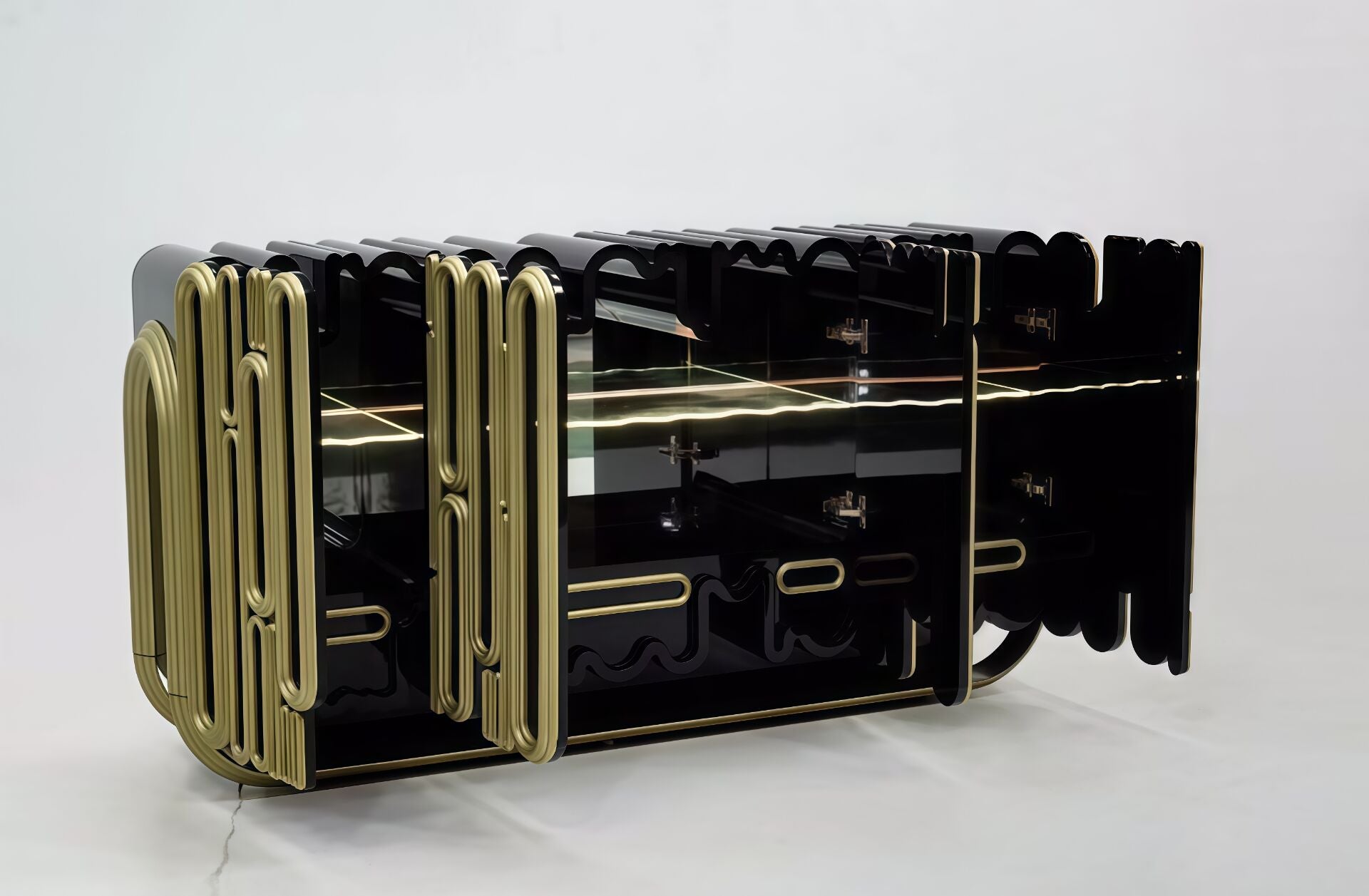 OBLONG GOLD High-end solid wood art decorative sideboard