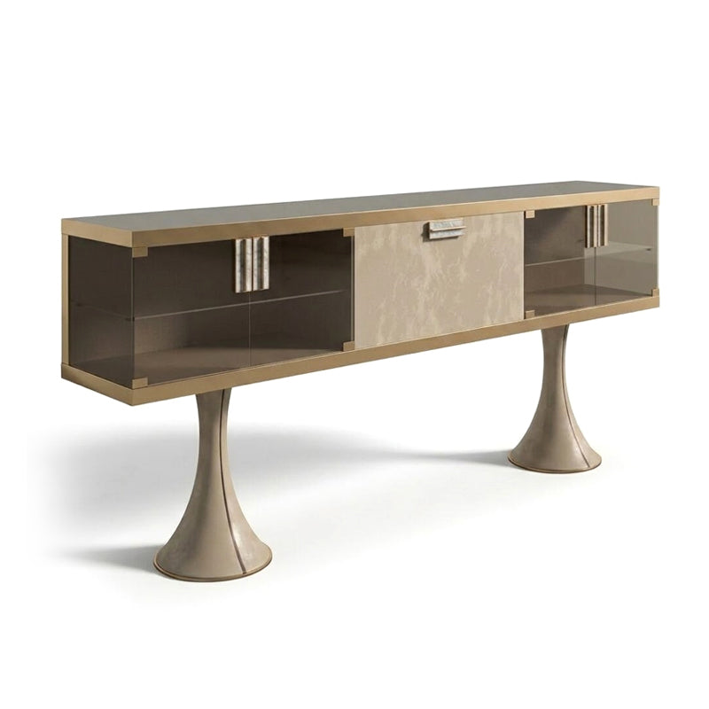 Oscar Modern Artistic Glass Minimalism Solid Wood Sideboard