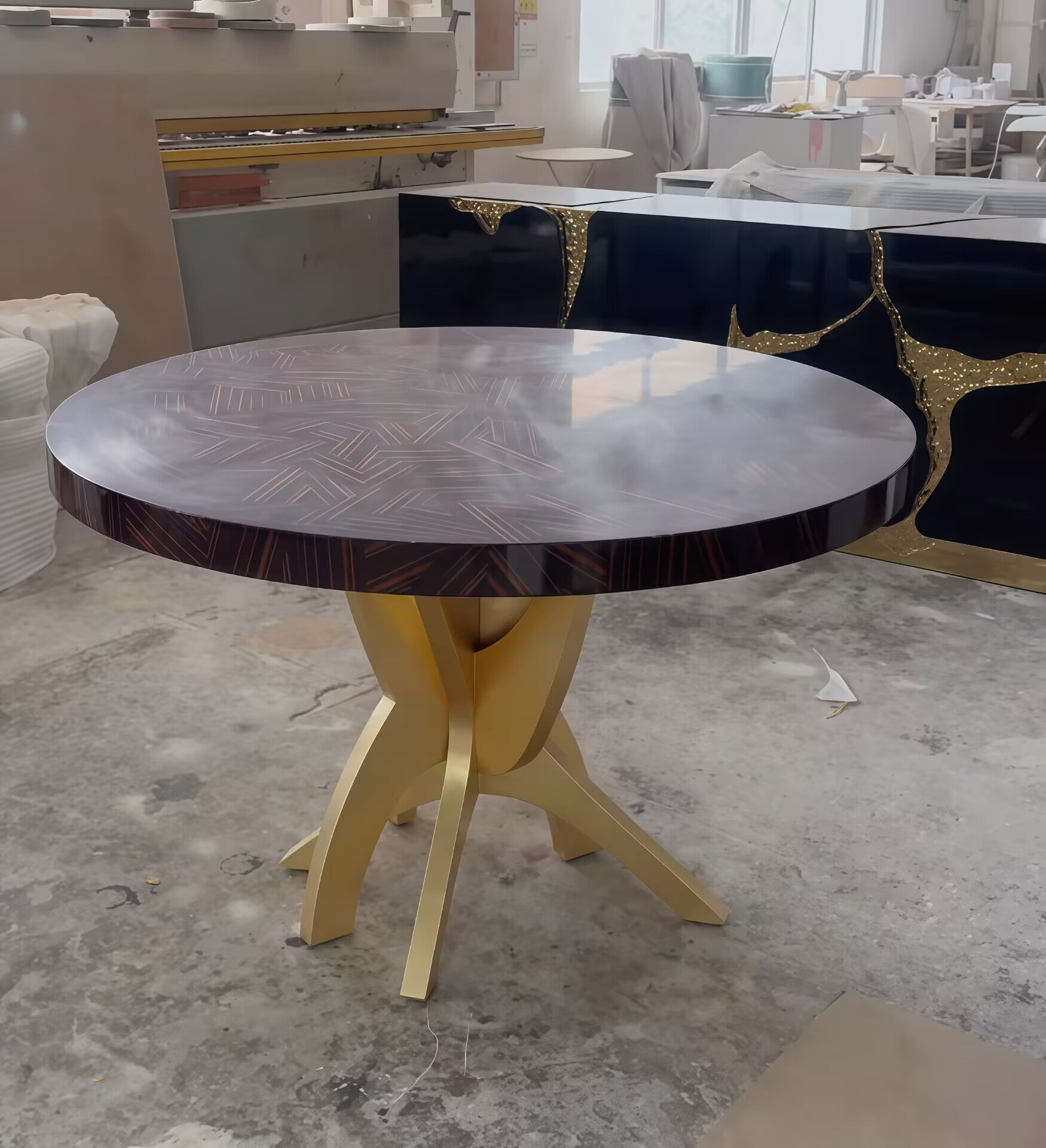 Patch Italian Art Irregular Simple Solid Wood Customize Dining Table