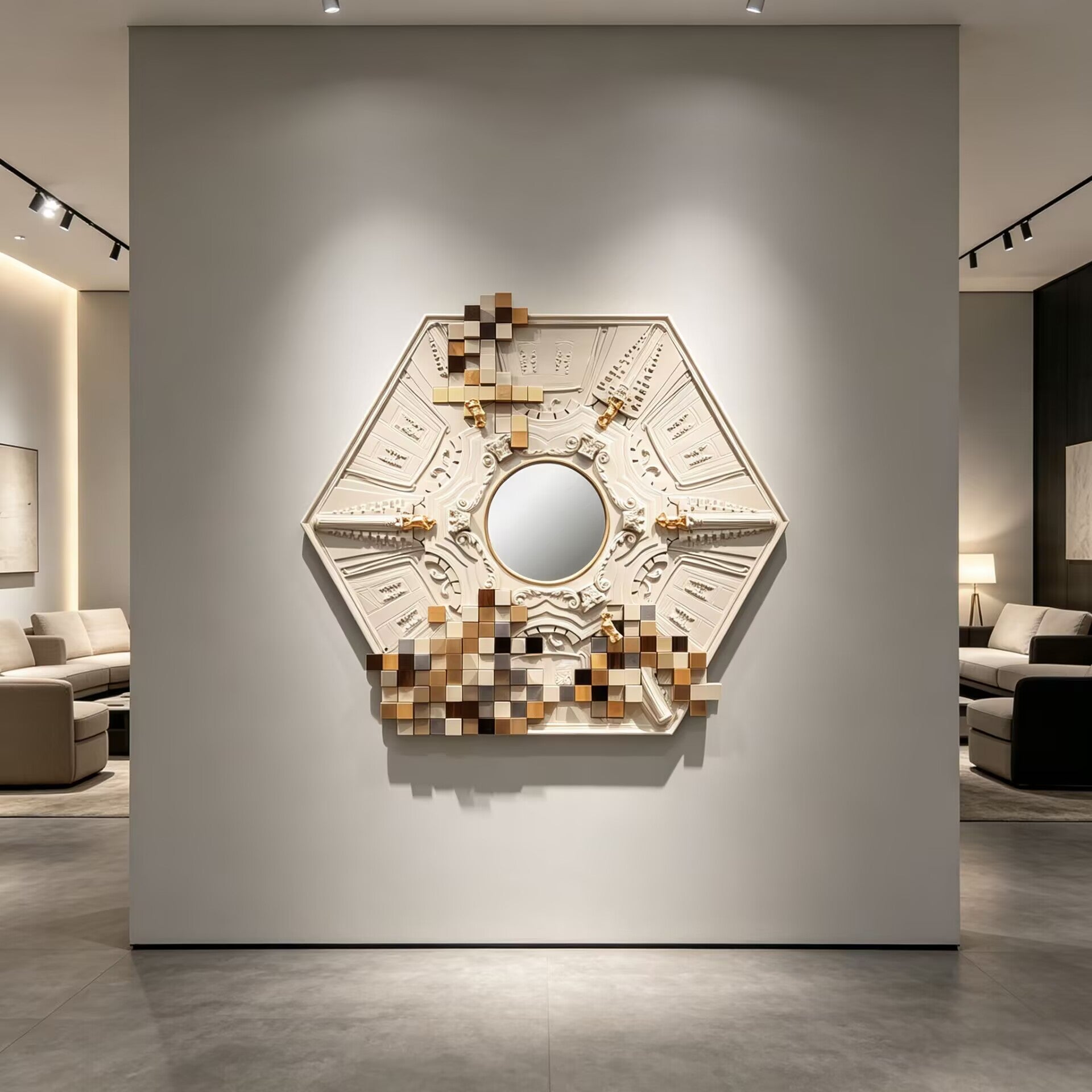Piccadilly Designer Artistic Solid Wood Stacking Decorative Mirror