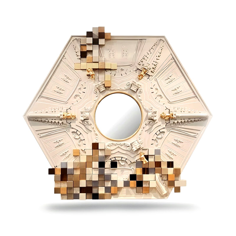 Piccadilly Designer Artistic Solid Wood Stacking Decorative Mirror