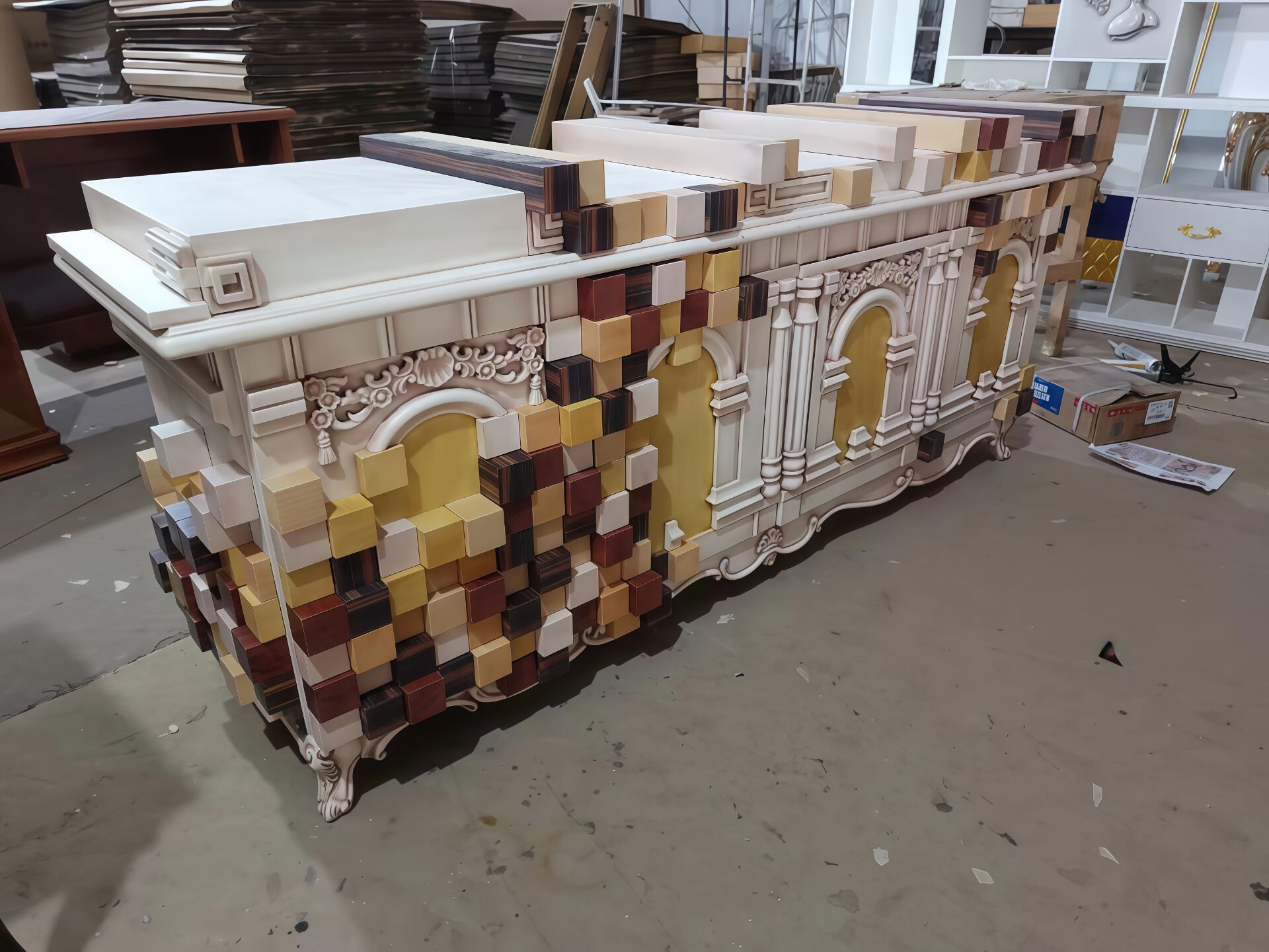 PICCADILLY Neoclassical Creative Art Solid Wood Sideboard