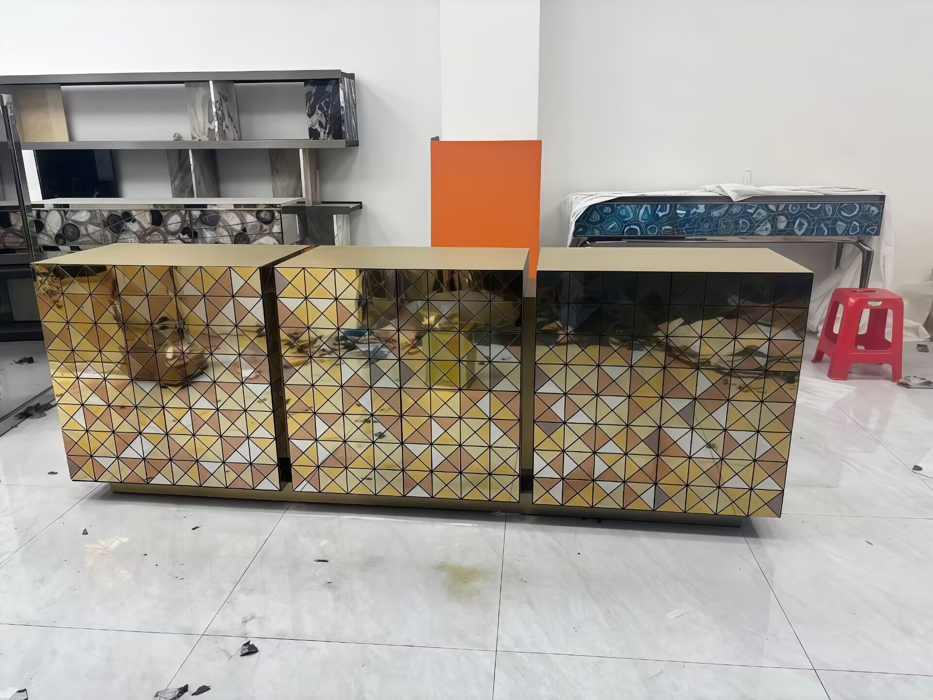 PIXEL ANODIZED High-end luxury artistic metal custom sideboard