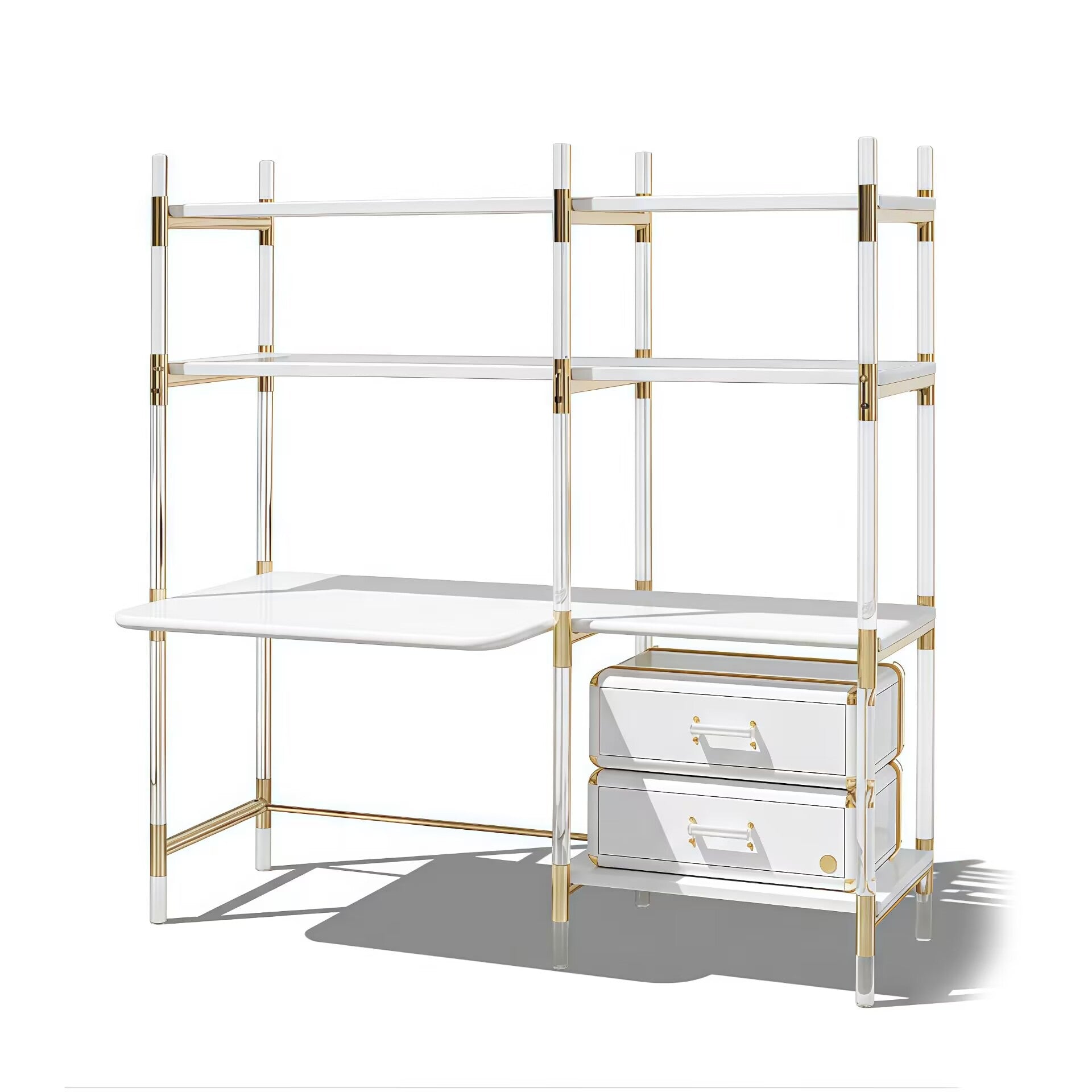 Puzzled Modern Creativity Acrylic Minimalist Solid Wood Bookcase