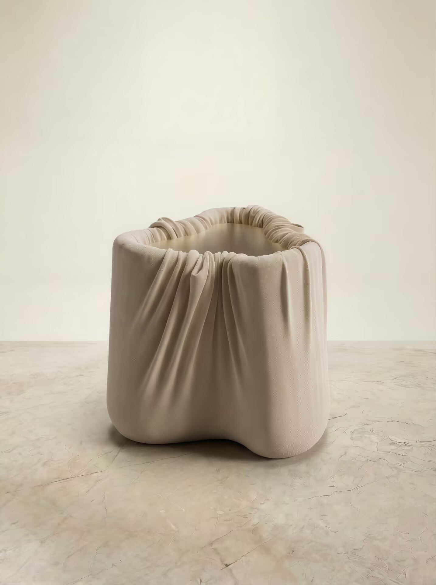 Pamukkale Italian Creativity Upscale Solid Wood Fabric Side Table