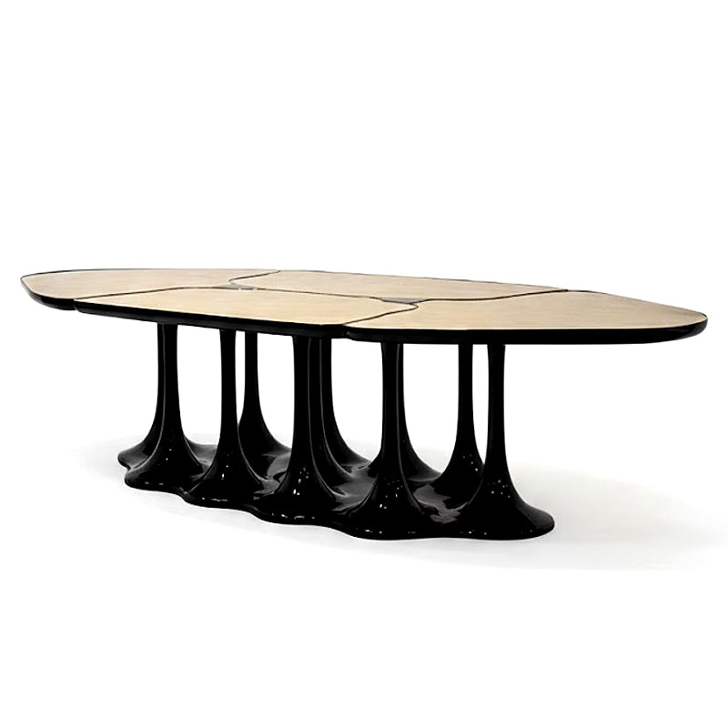Pangea Designer Irregular Minimalist Stainless Steel Dining Table