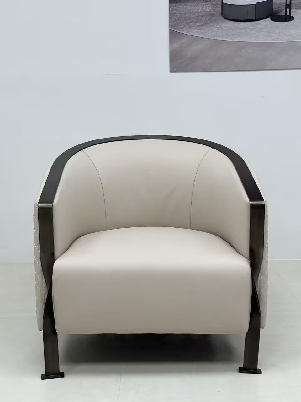 Paris Villa High Quality Luxury Metal Creativity Single Leather Armchair