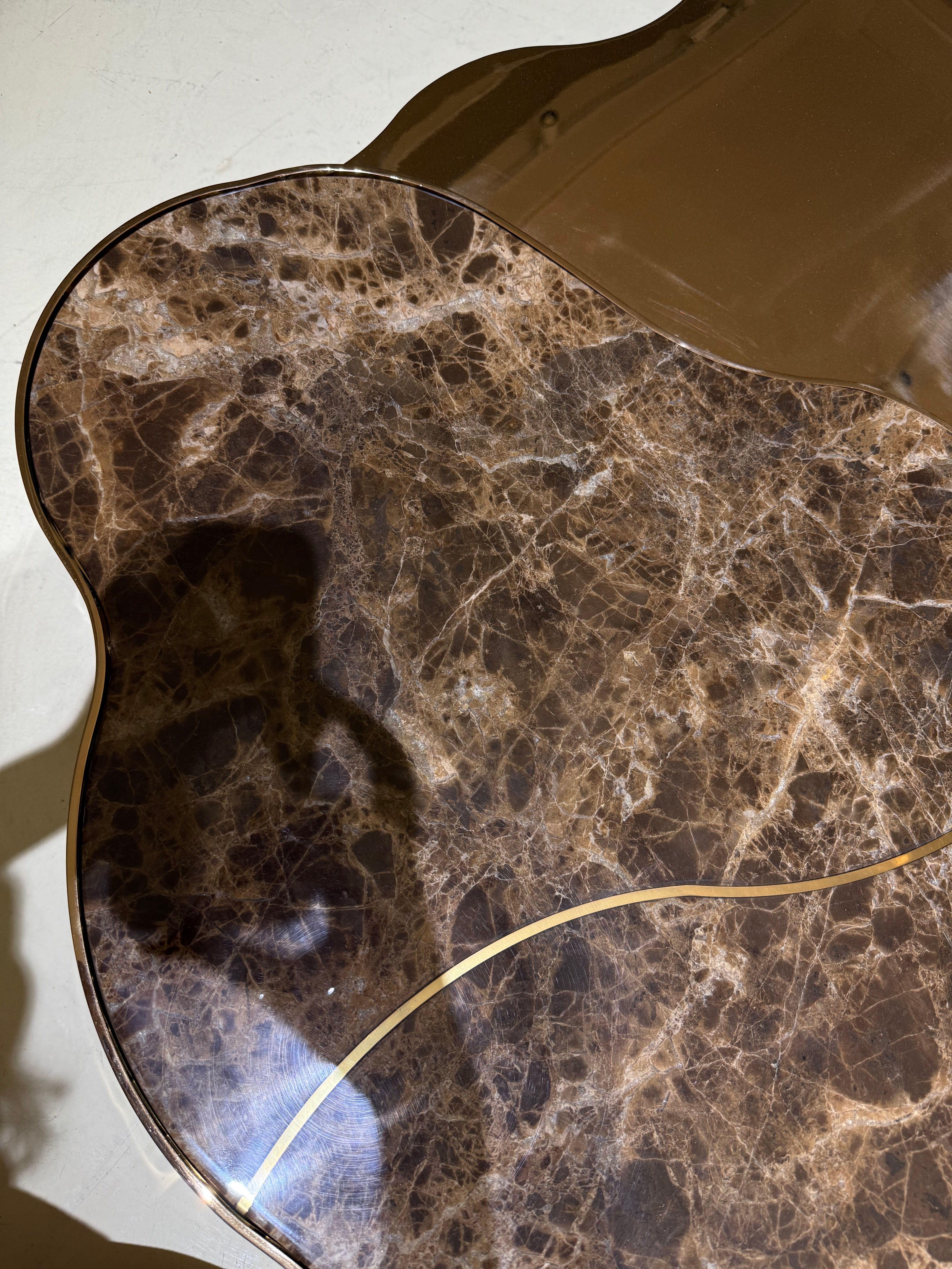 High-end villa living room Metal Marble Petal coffee table