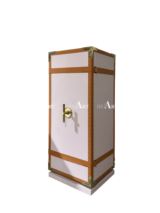 Black Leather Electronic combination lock safe Italian design